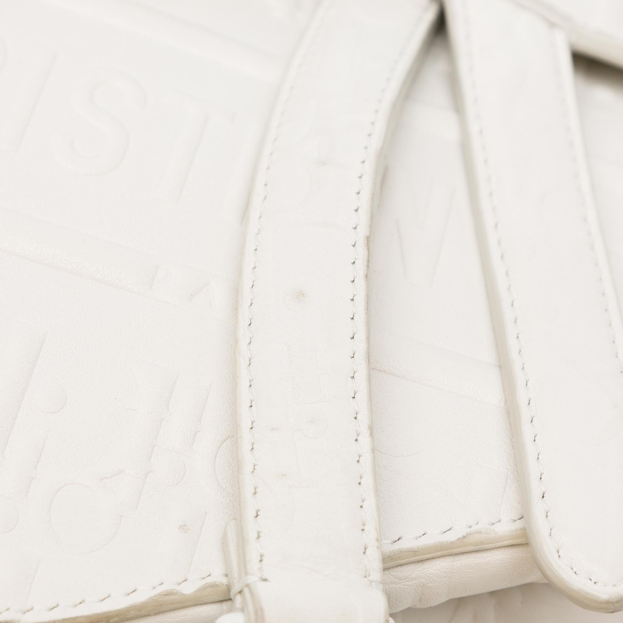 Dior Embossed Leather Oblique Saddle Bag (SHG-ZWE7gr)