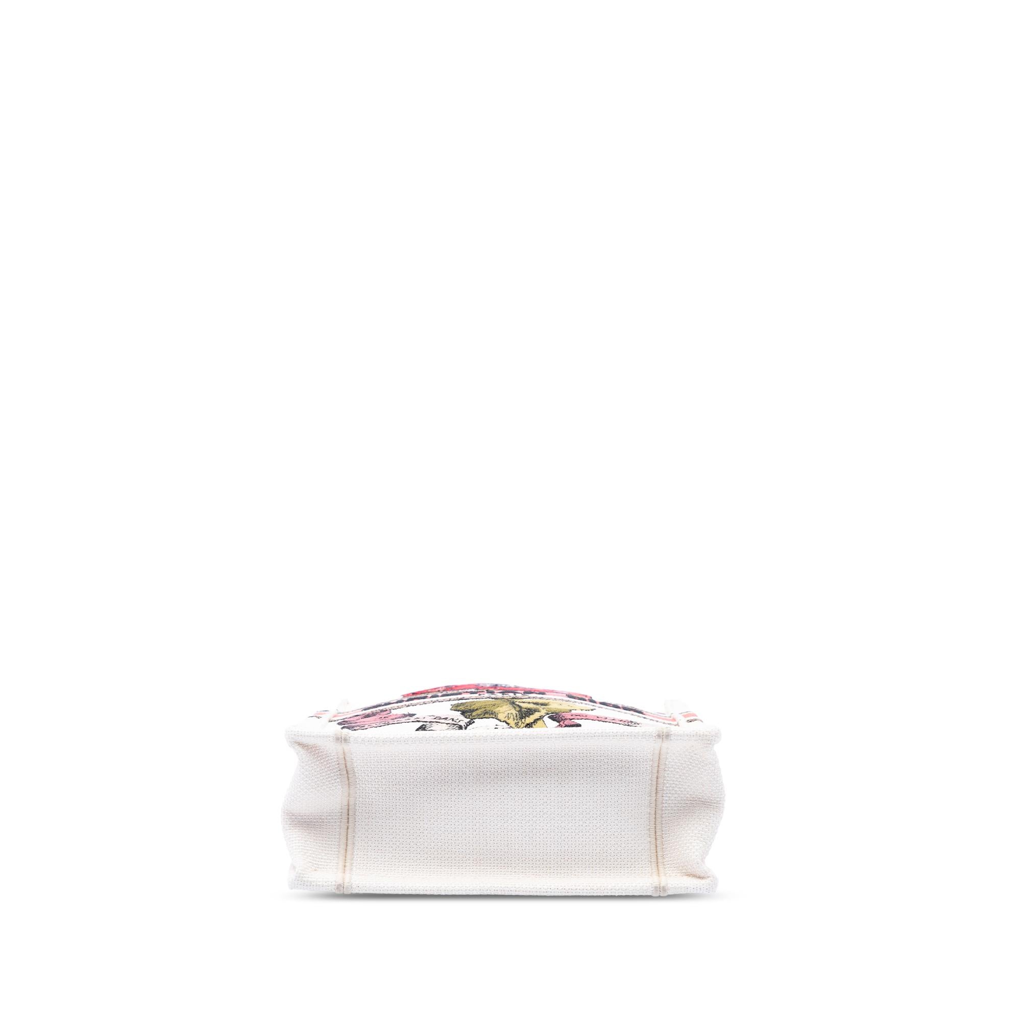 Dior Embroidered Canvas Fleurs Bibliques Vertical Book Tote