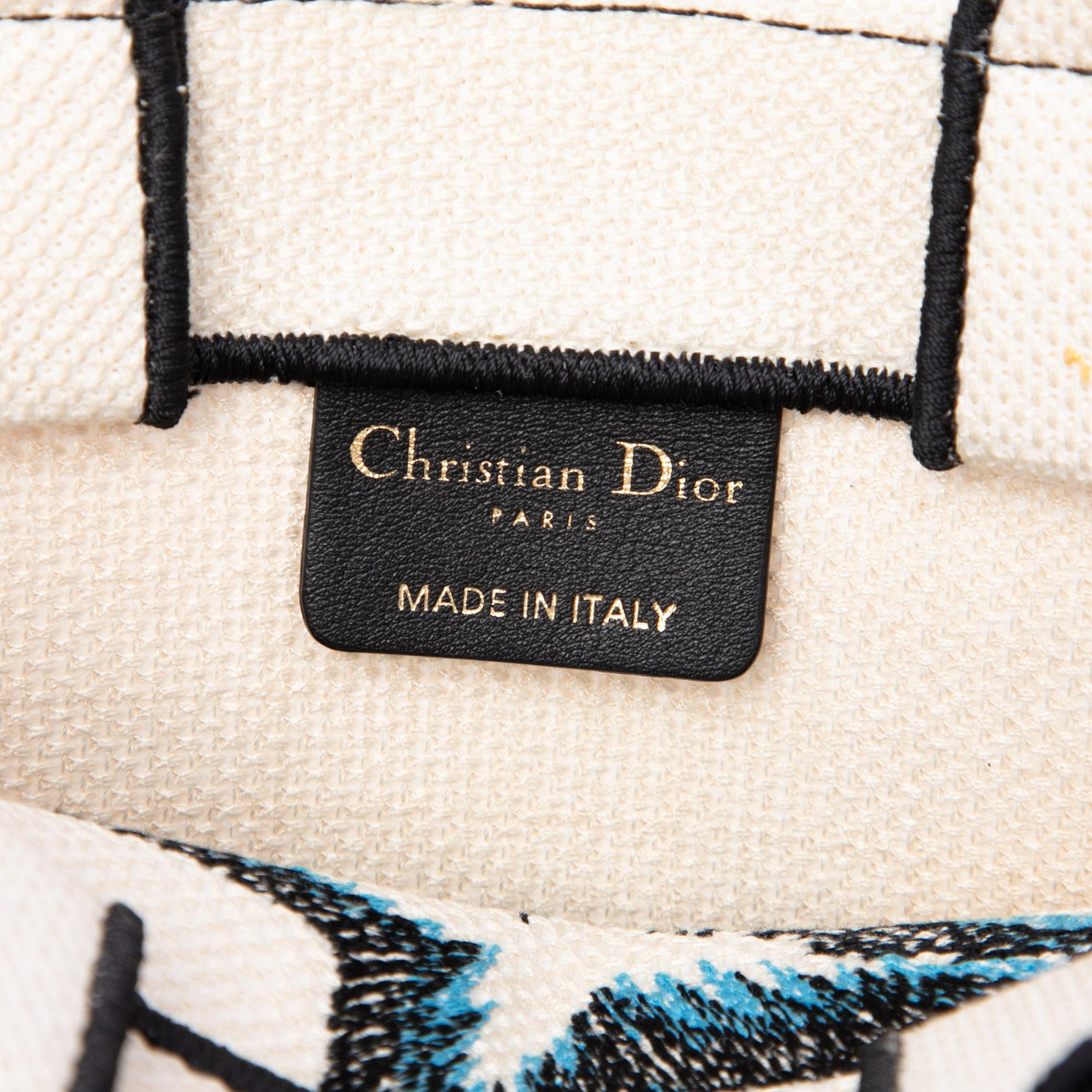 Dior Embroidered Canvas Lucky Star Vertical Book Tote