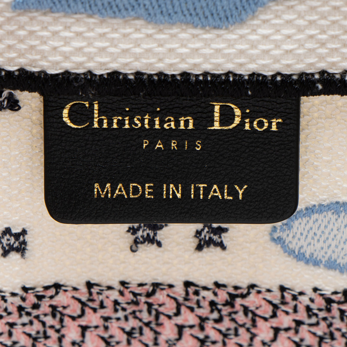 Dior Embroidered Canvas Small Book Tote