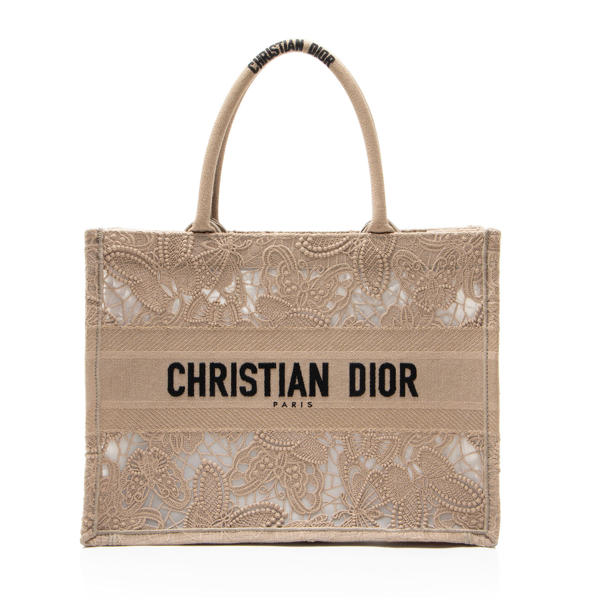 Dior Embroidered D-Lace Medium Book Tote