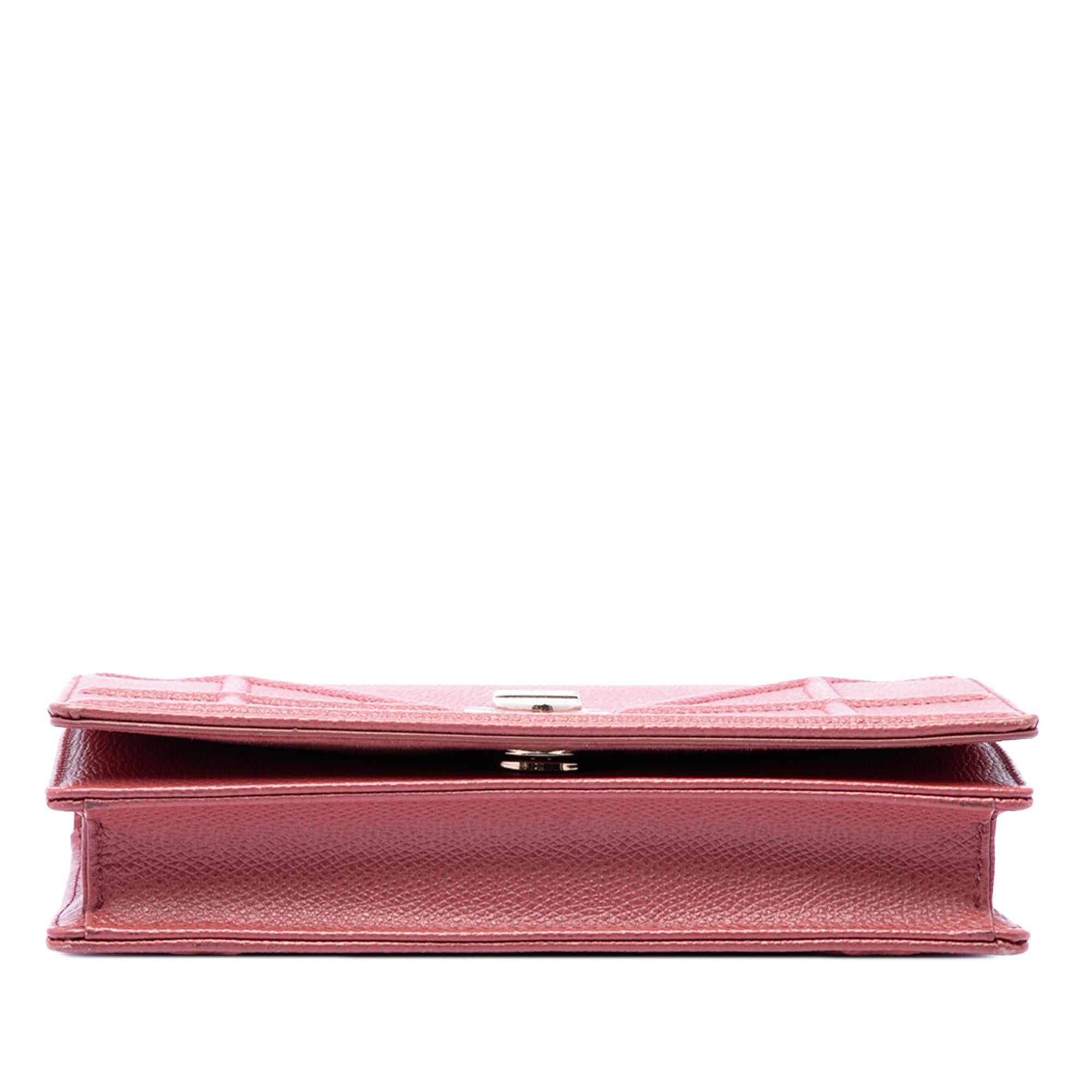 Dior Grained Calfskin Diorama Wallet on Chain