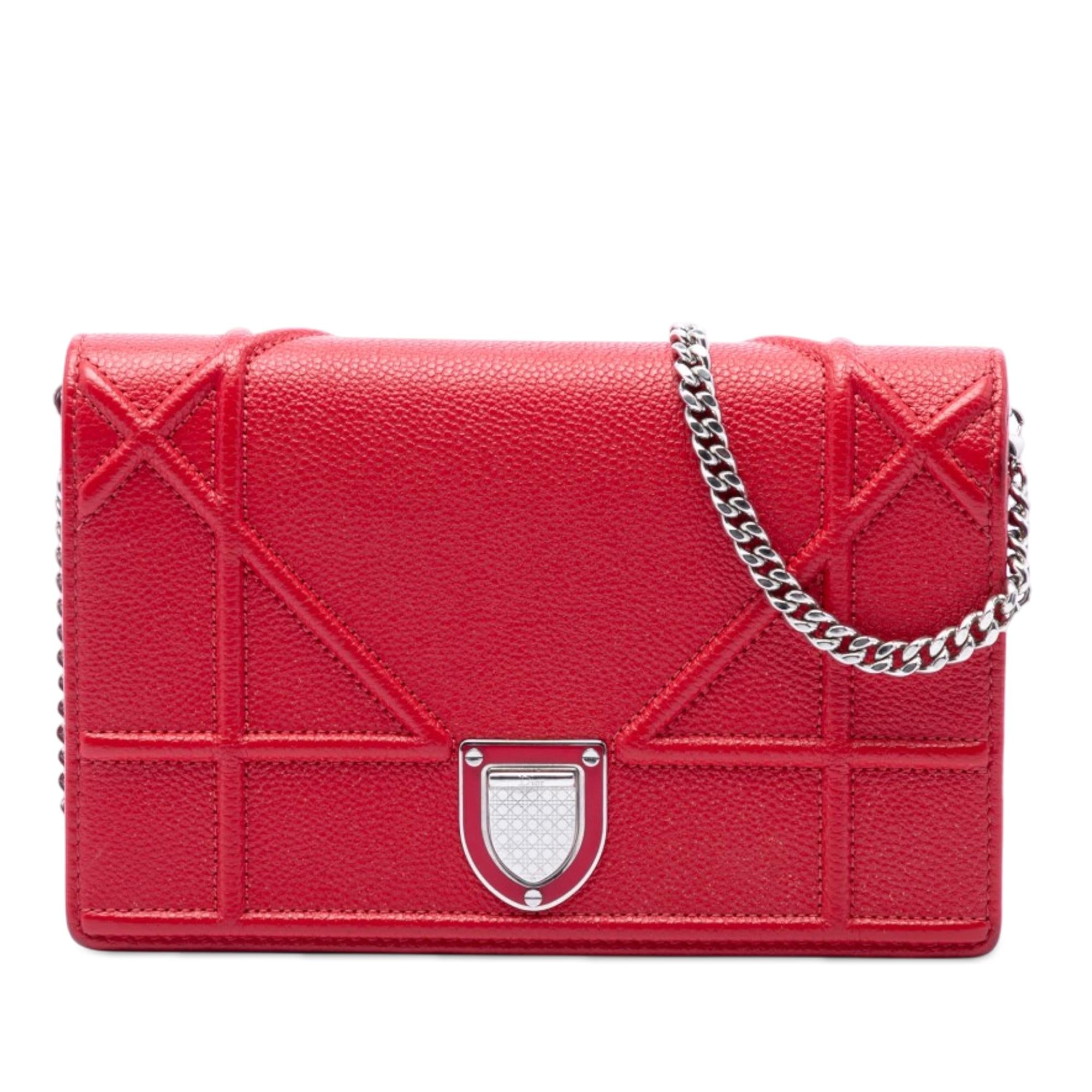 Dior Grained Calfskin Diorama Wallet on Chain