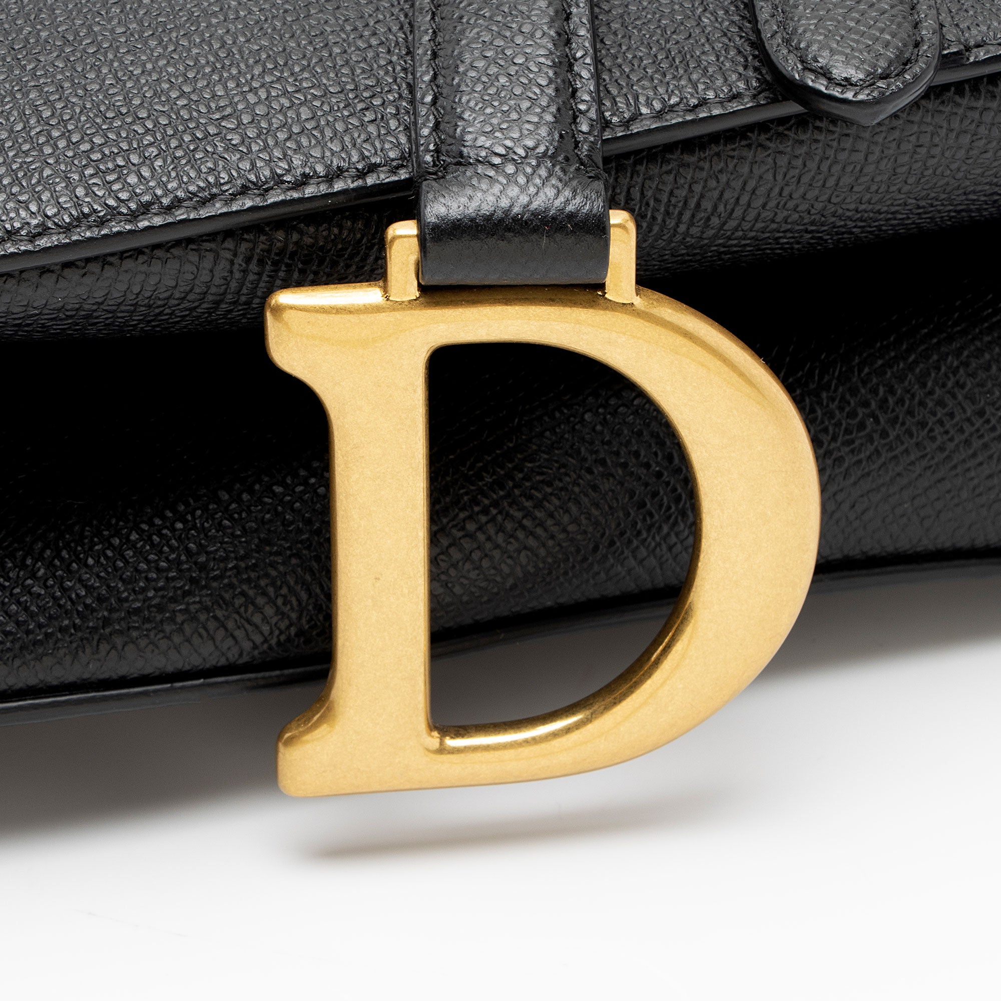 Dior Grained Calfskin Saddle Dual Strap Crossbody