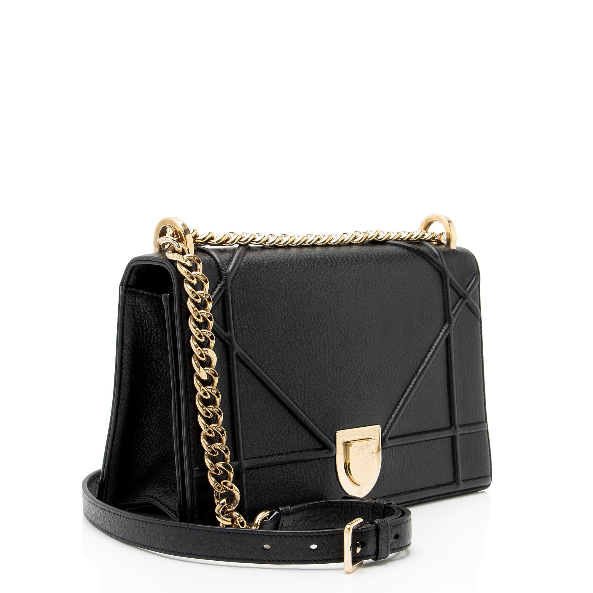 Dior Grained Leather Diorama Medium Shoulder Bag