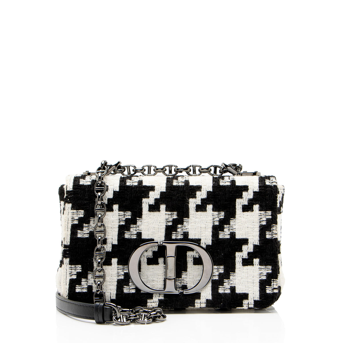 Dior Houndstooth Tweed Caro Small Shoulder Bag