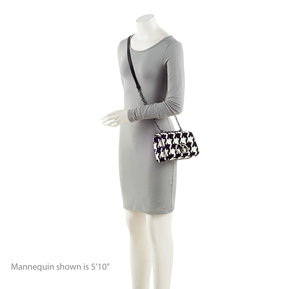 Dior Houndstooth Tweed Caro Small Shoulder Bag
