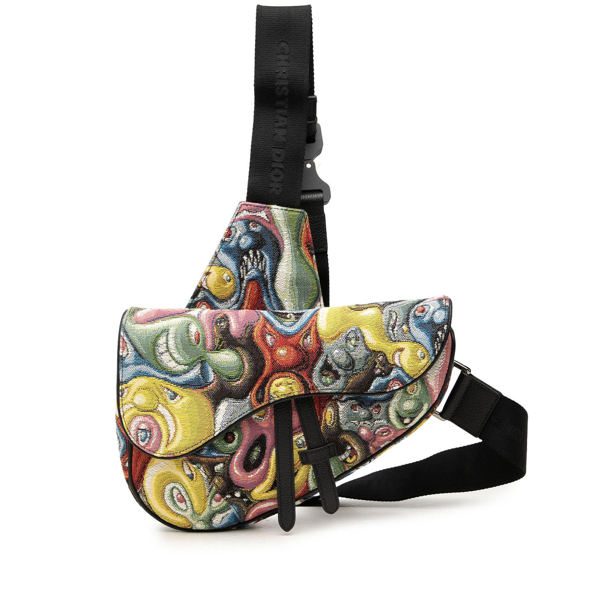 Dior Kenny Scharf Canvas Saddle Crossbody