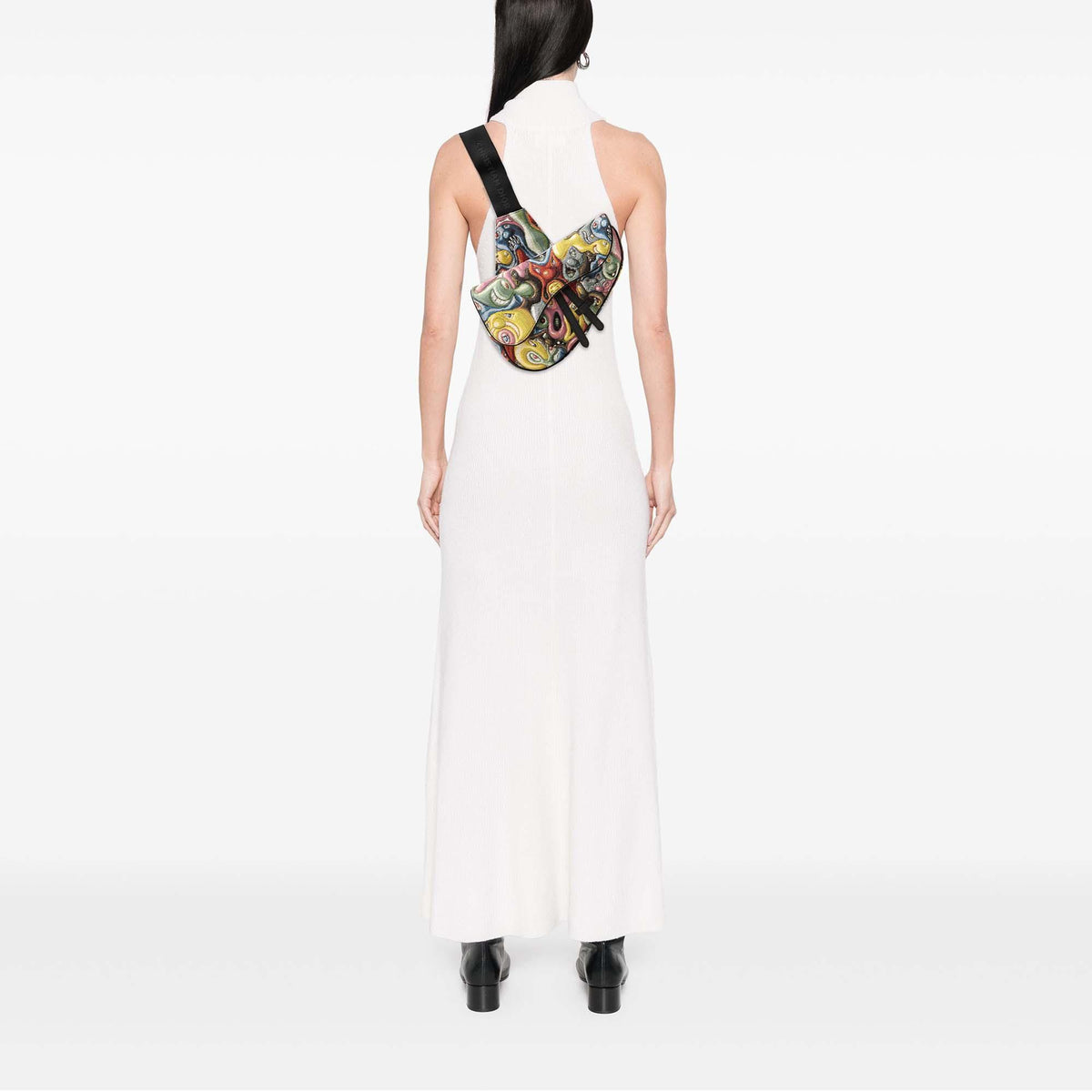 Dior Kenny Scharf Canvas Saddle Crossbody