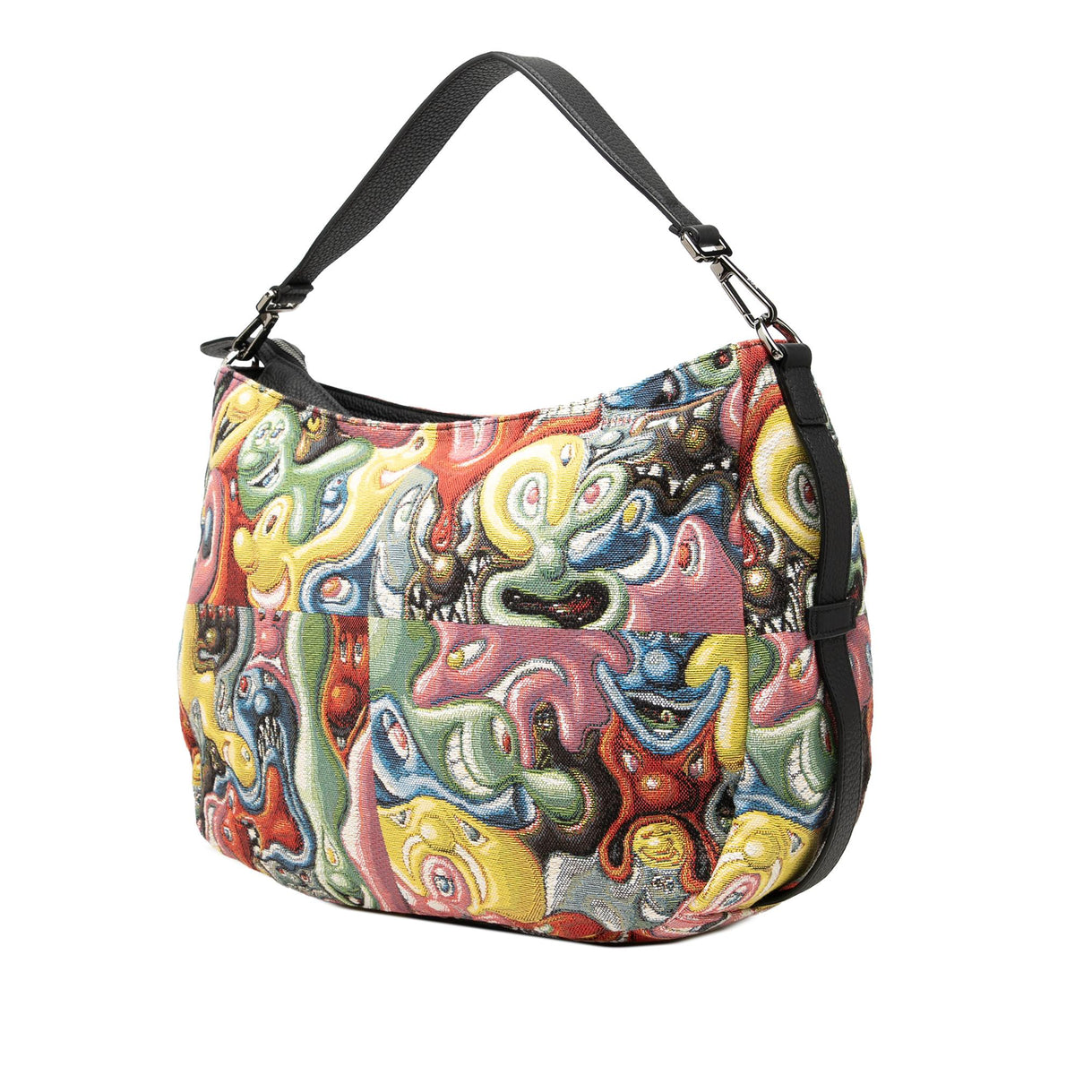 Dior Kenny Scharf Printed Canvas Soft Saddle Satchel