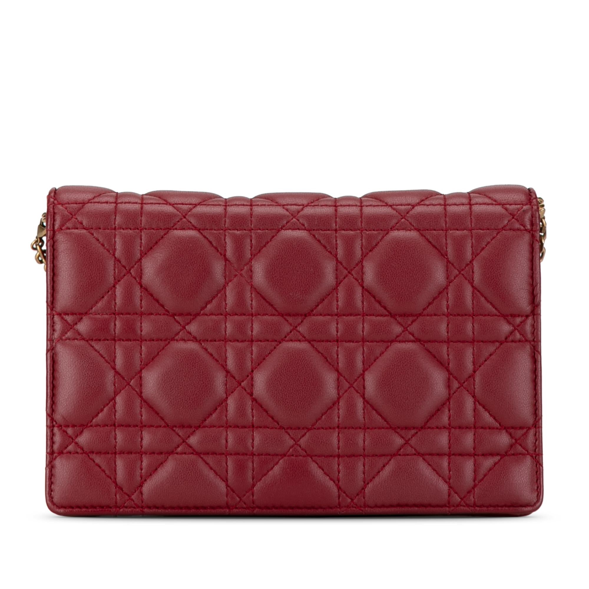 Dior Lambskin Cannage DiorAddict Wallet on Chain (SHG-ZucAi9)