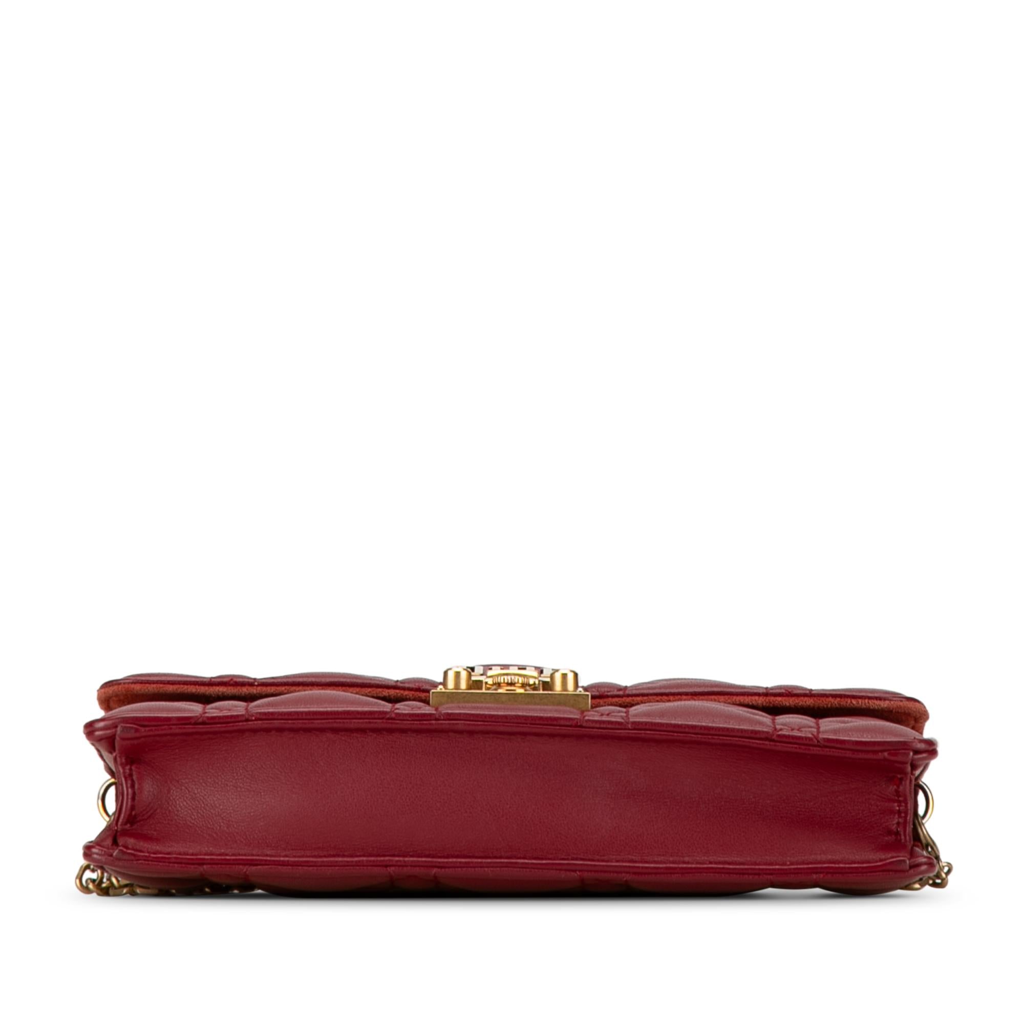 Dior Lambskin Cannage DiorAddict Wallet on Chain (SHG-ZucAi9)