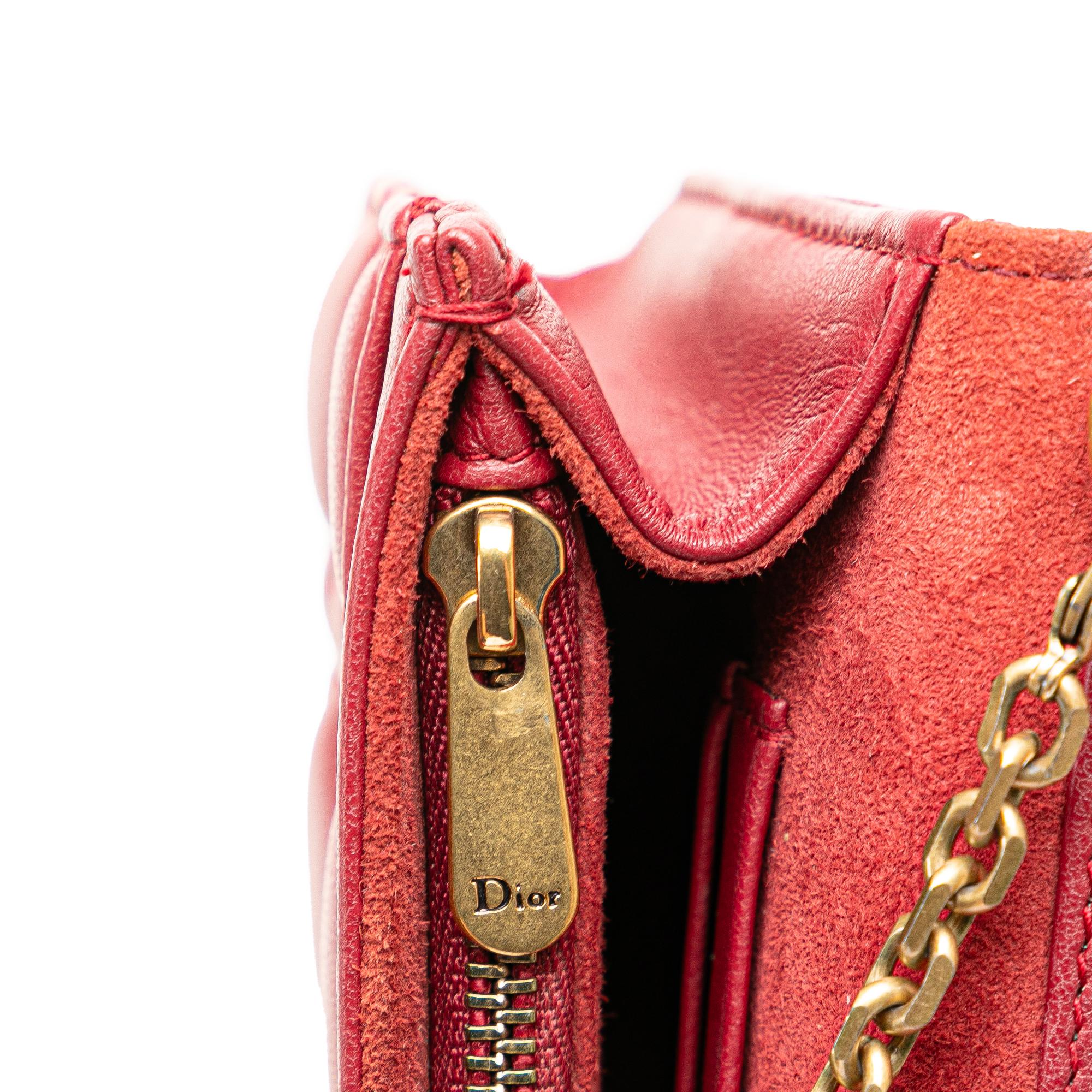 Dior Lambskin Cannage DiorAddict Wallet on Chain (SHG-ZucAi9)