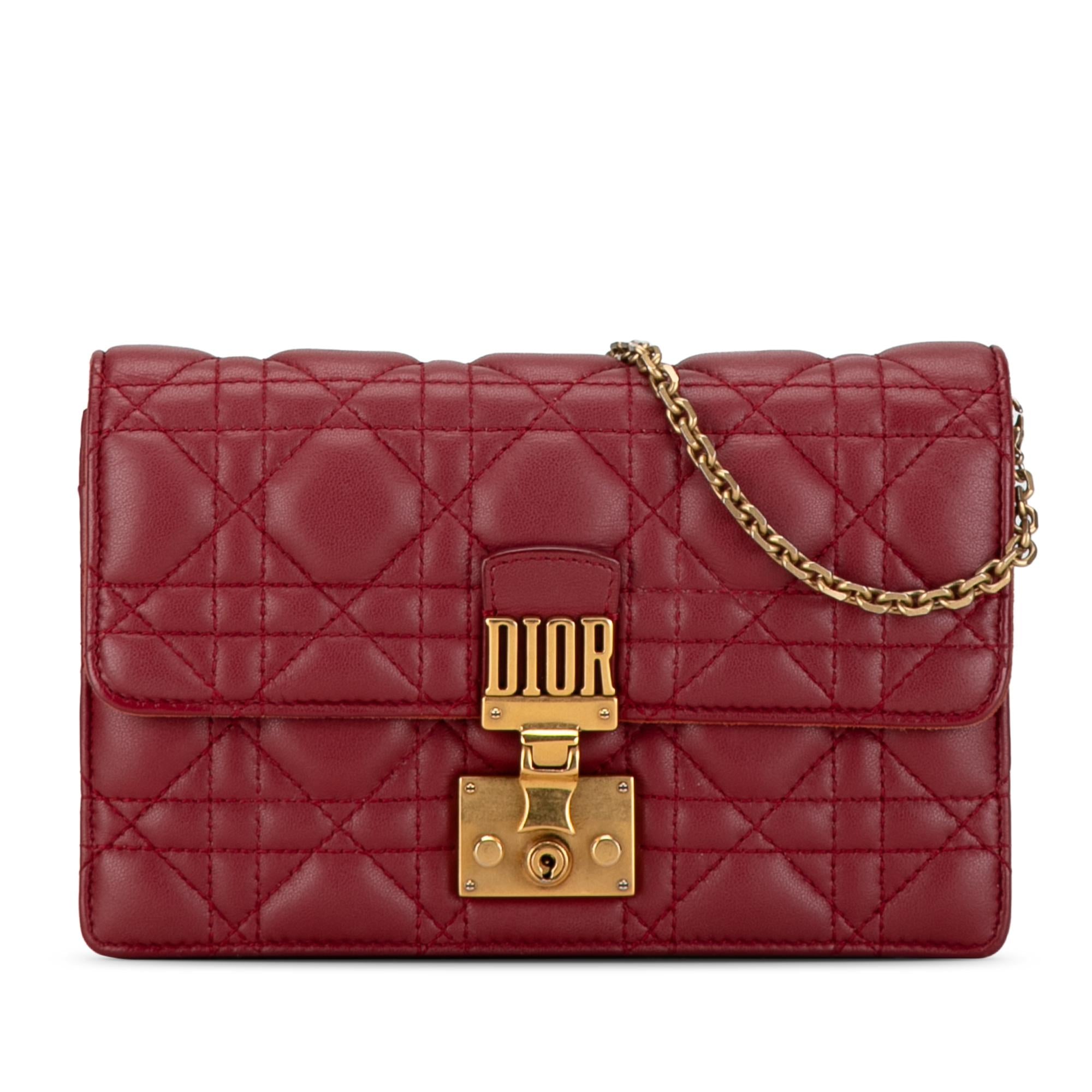 Dior Lambskin Cannage DiorAddict Wallet on Chain (SHG-ZucAi9)