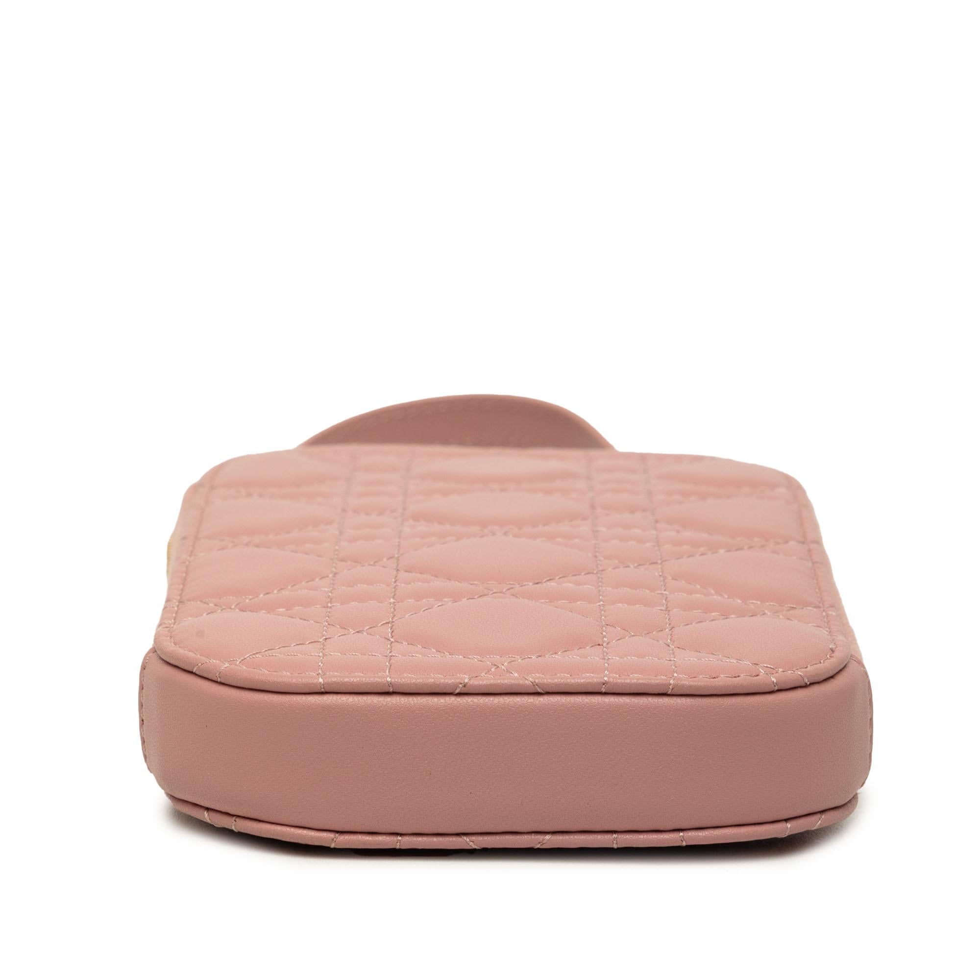 Dior Lambskin Cannage Lady Dior Call in Phone Holder