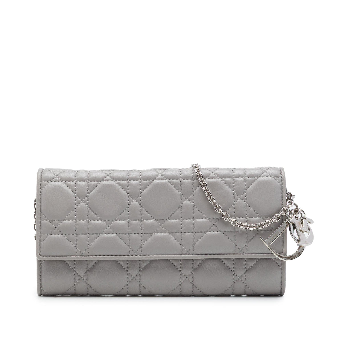 Dior Lambskin Cannage Lady Dior Wallet On Chain