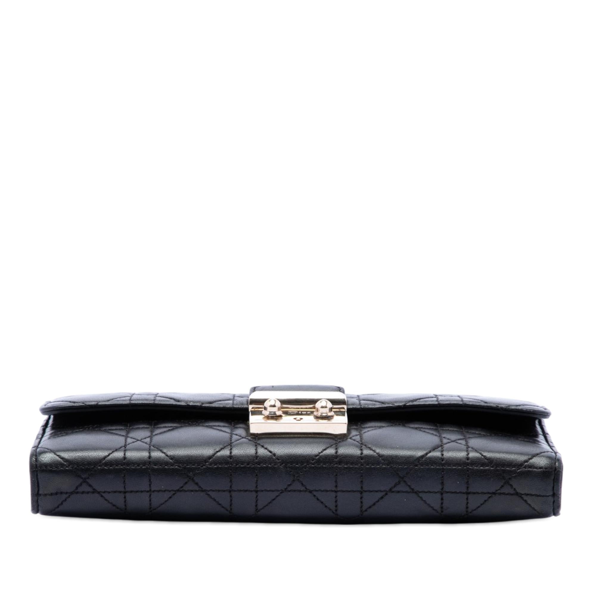 Dior Lambskin Cannage Miss Dior Promenade Wallet on Chain
