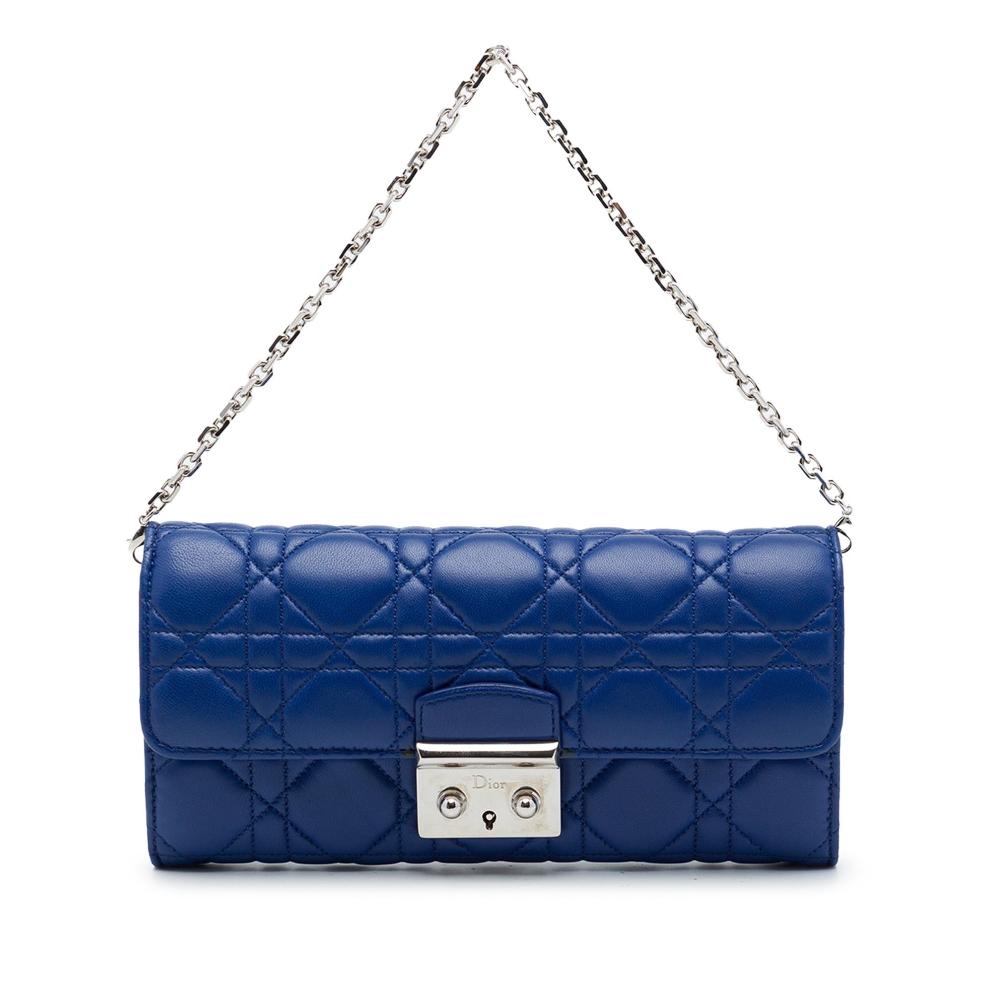 Dior Lambskin Cannage Miss Dior Promenade Wallet on Chain