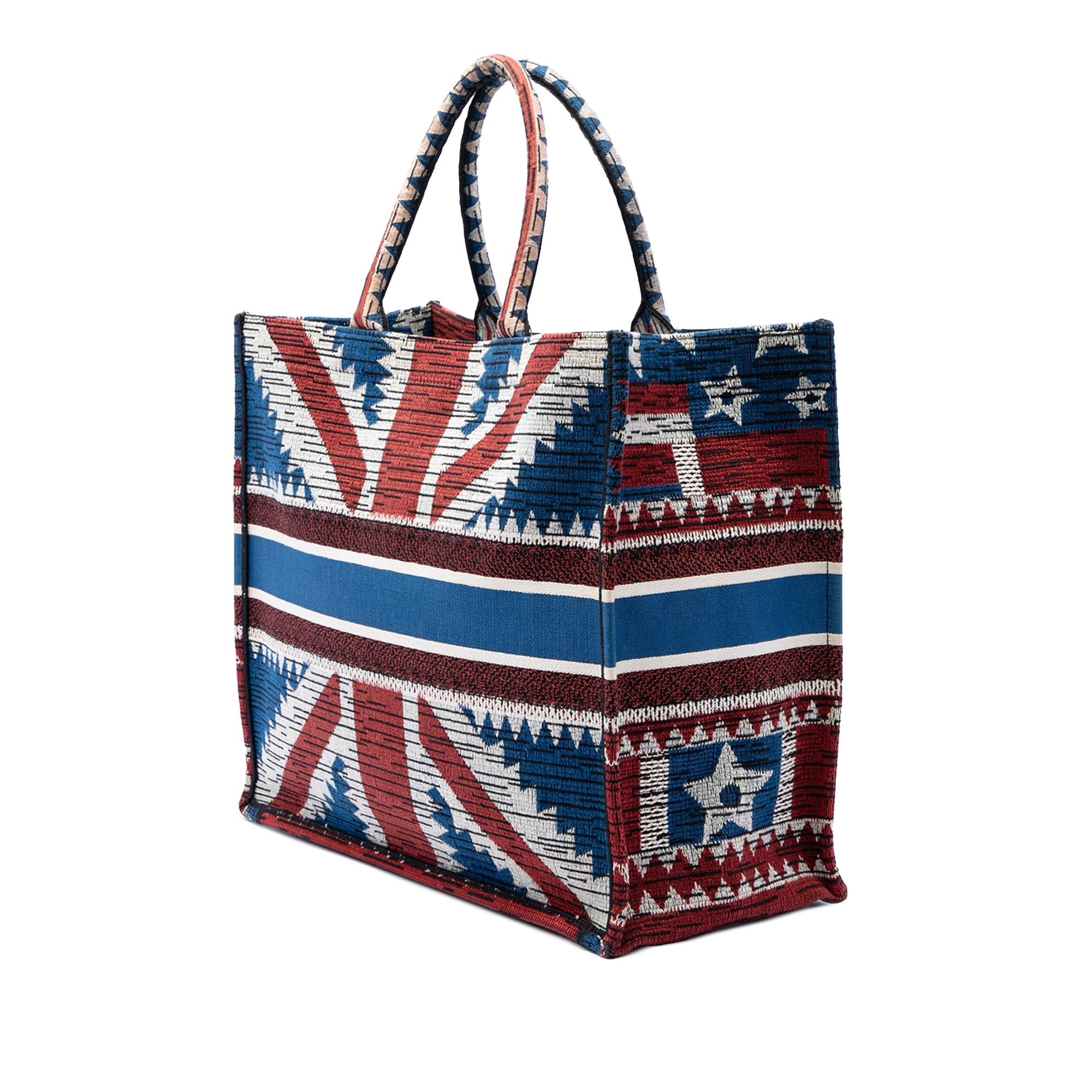Dior Large Canvas French Flag Book Tote
