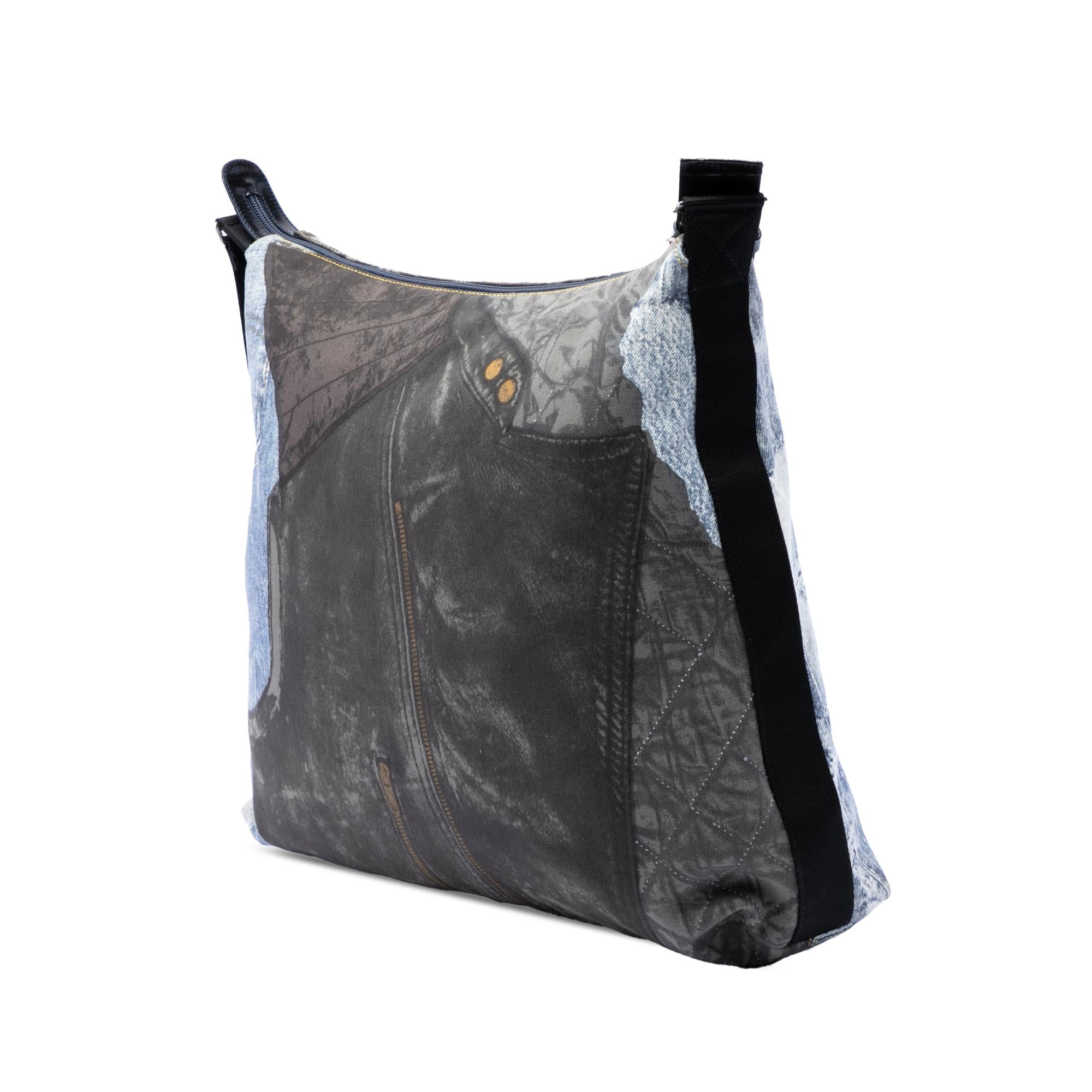 Dior Large Canvas Printed Denim Miss Diorella Messenger Bag