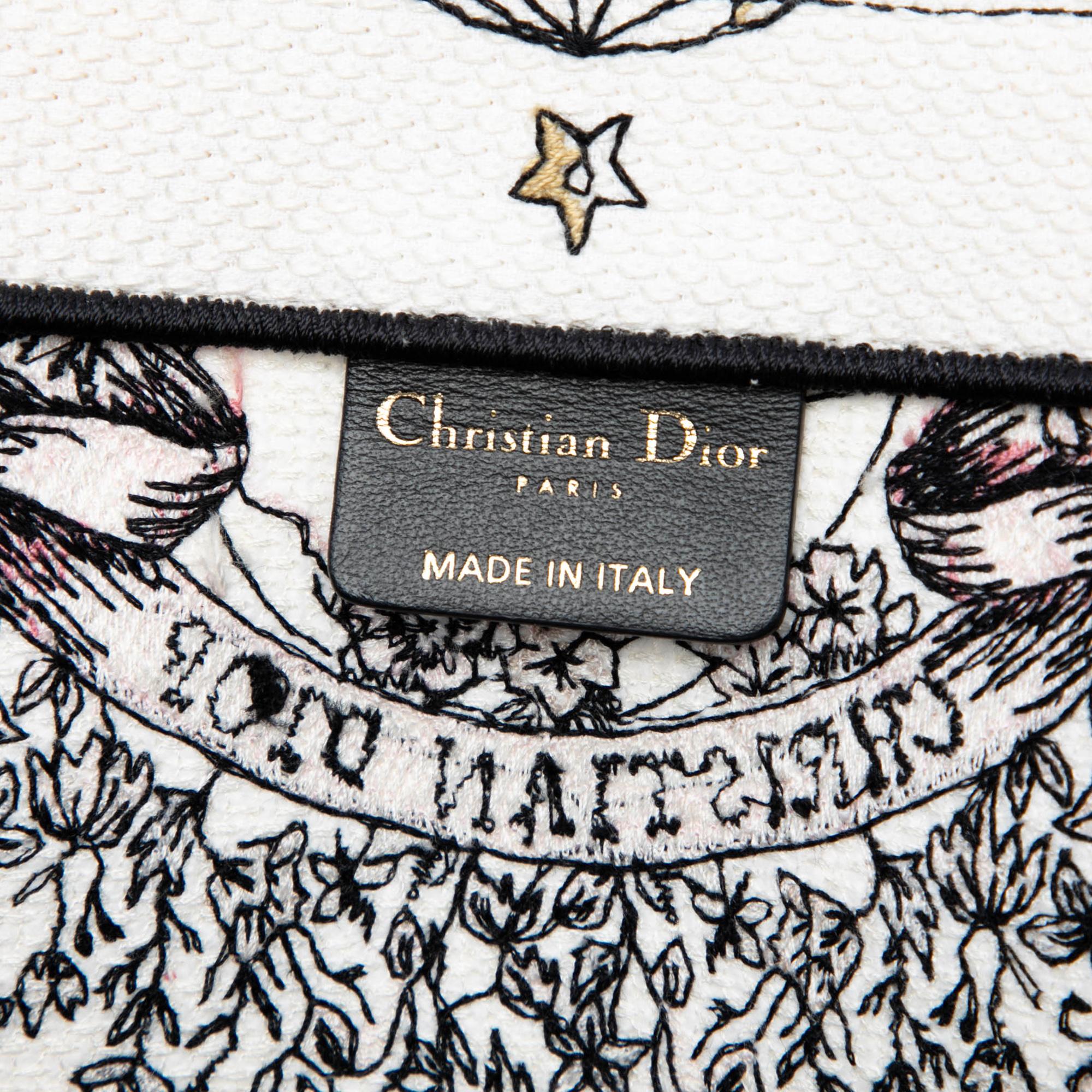 Dior Large Embroidered Canvas Butterfly Around The World Book Tote