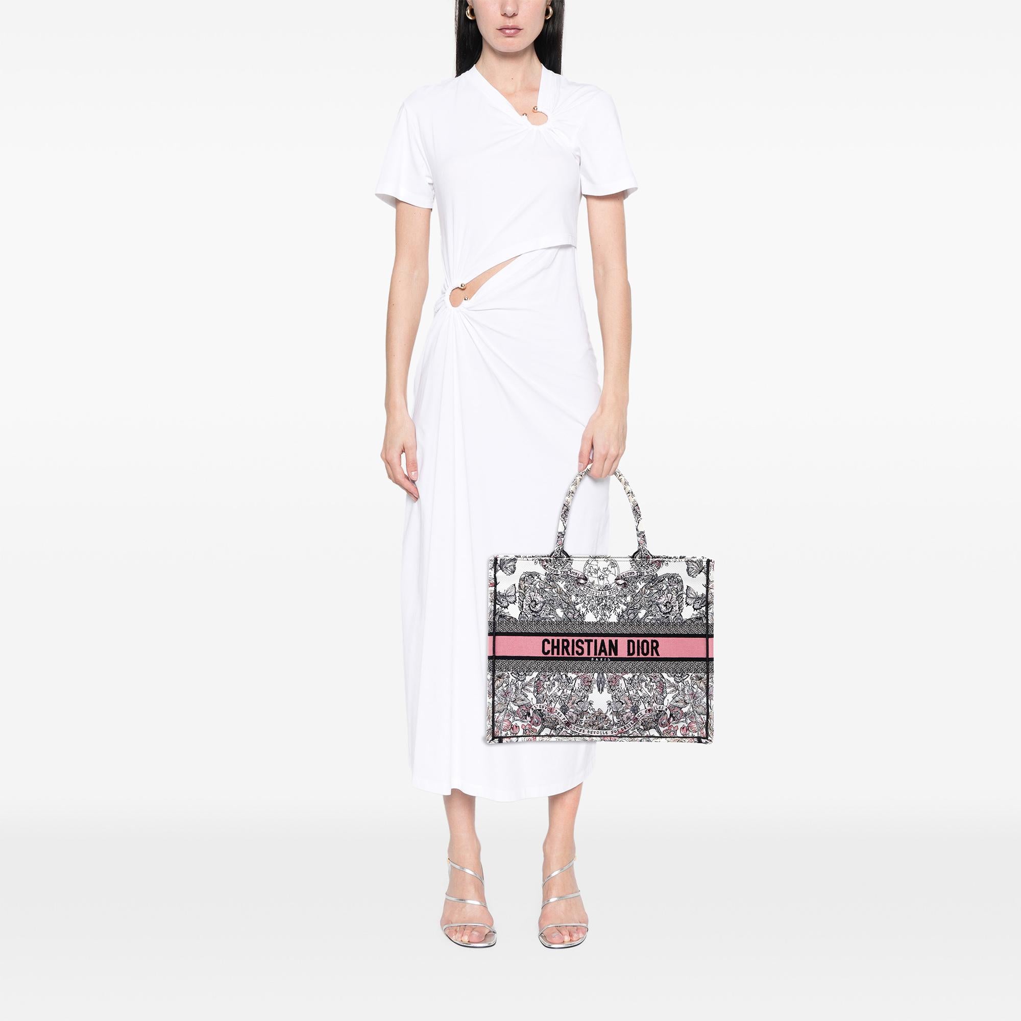 Dior Large Embroidered Canvas Butterfly Around The World Book Tote