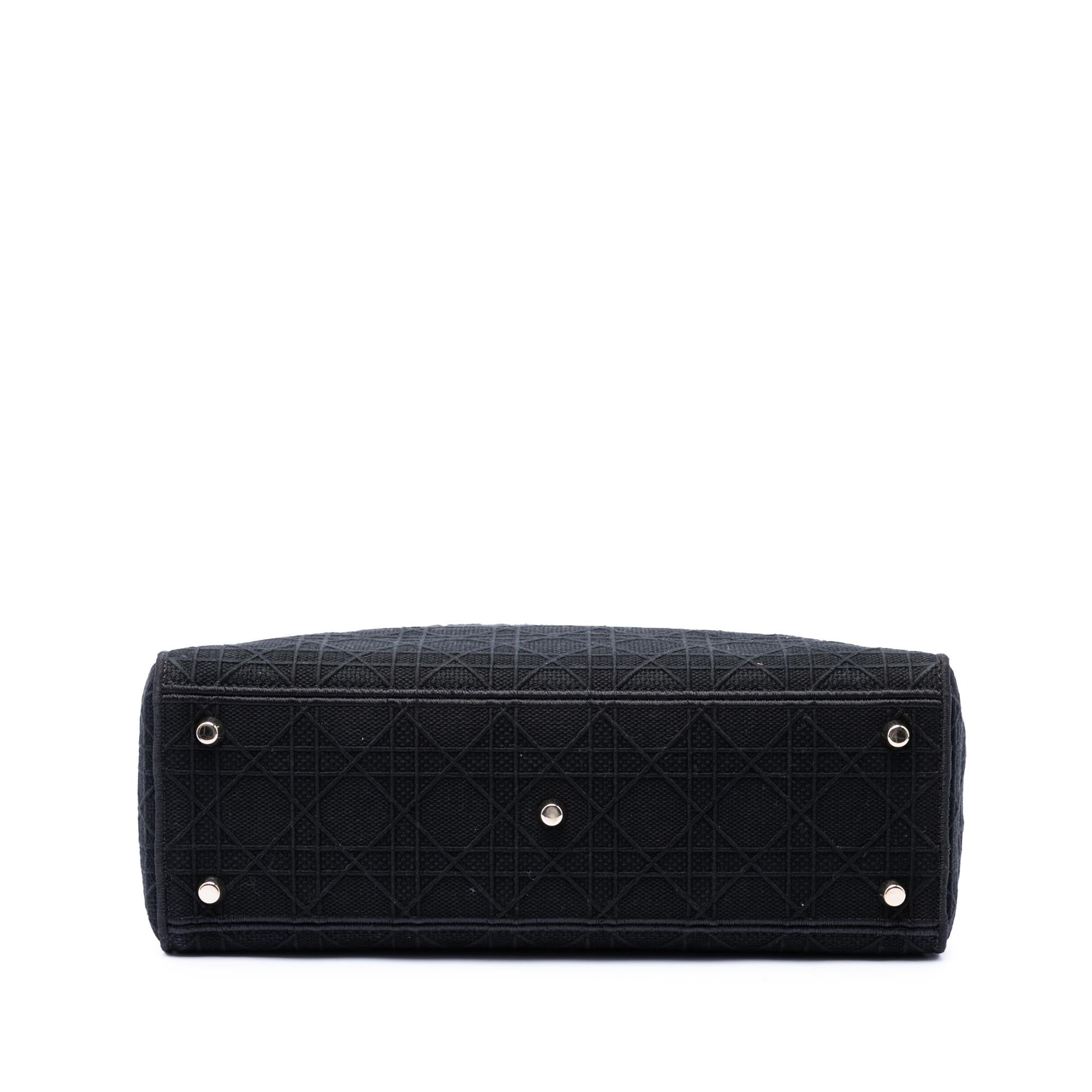 Dior Large Embroidered Canvas Cannage Lady D Lite
