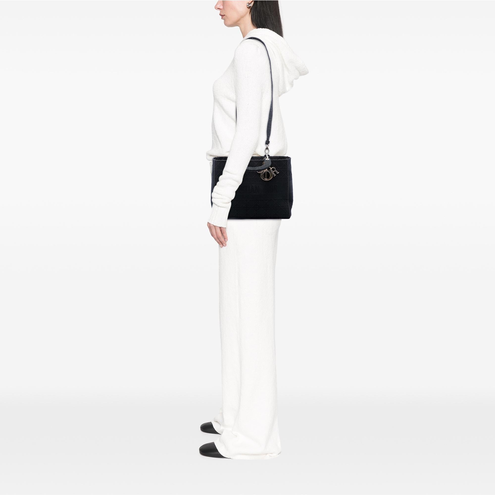 Dior Large Embroidered Canvas Cannage Lady D Lite