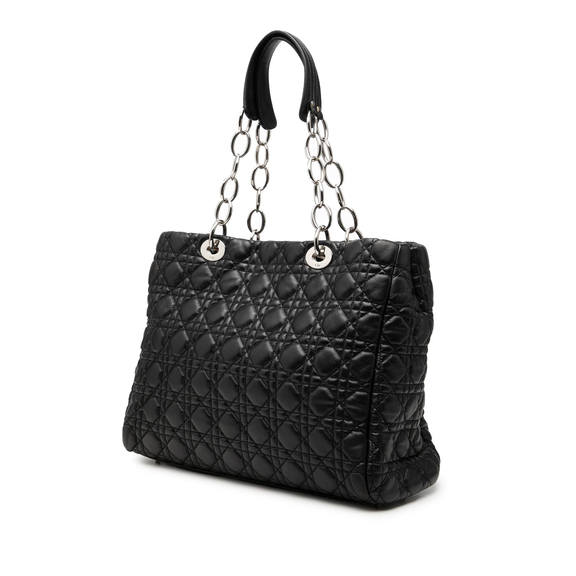 Dior Large Lambskin Cannage Lady Dior Soft Shopping Tote