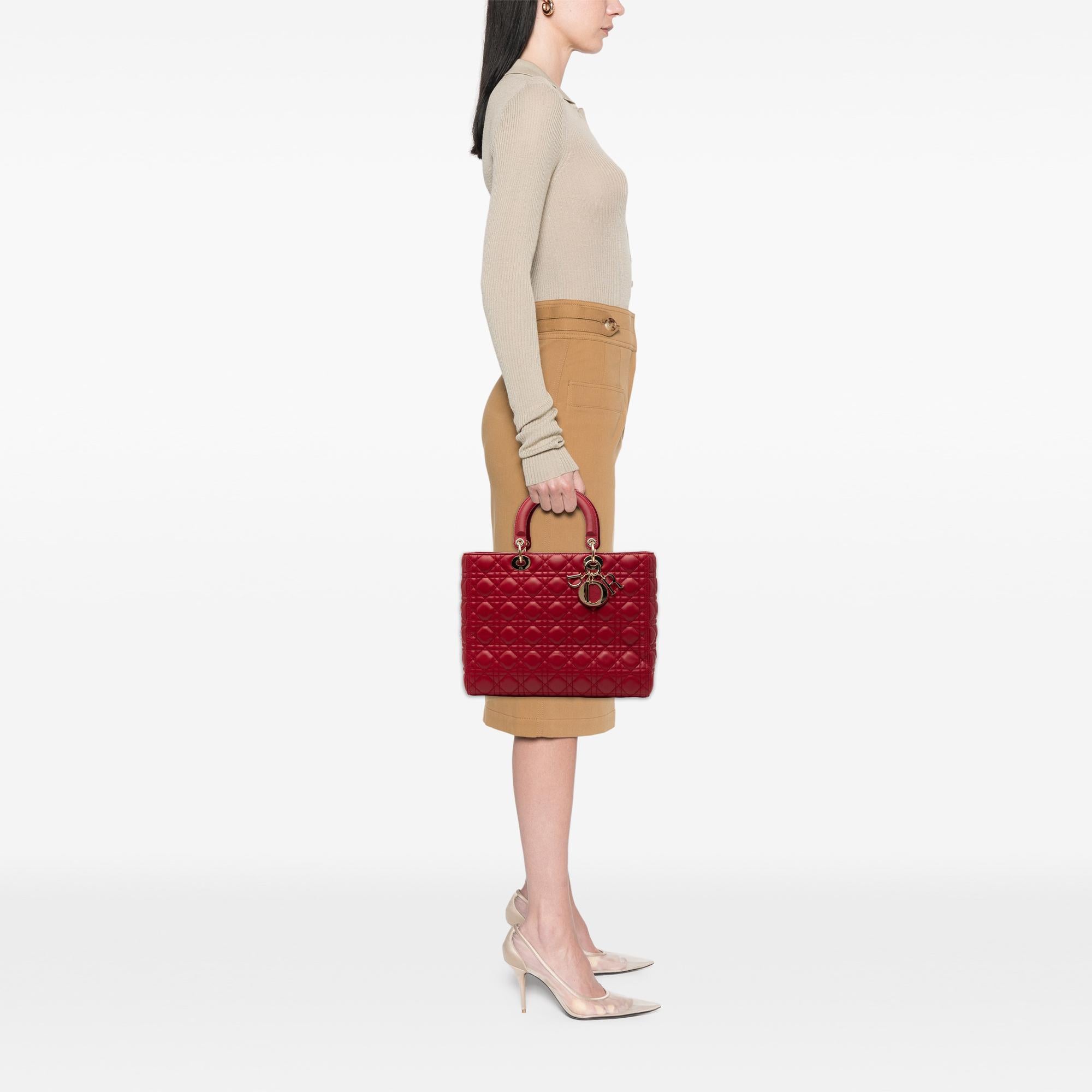 Dior Large Lambskin Cannage Lady Dior