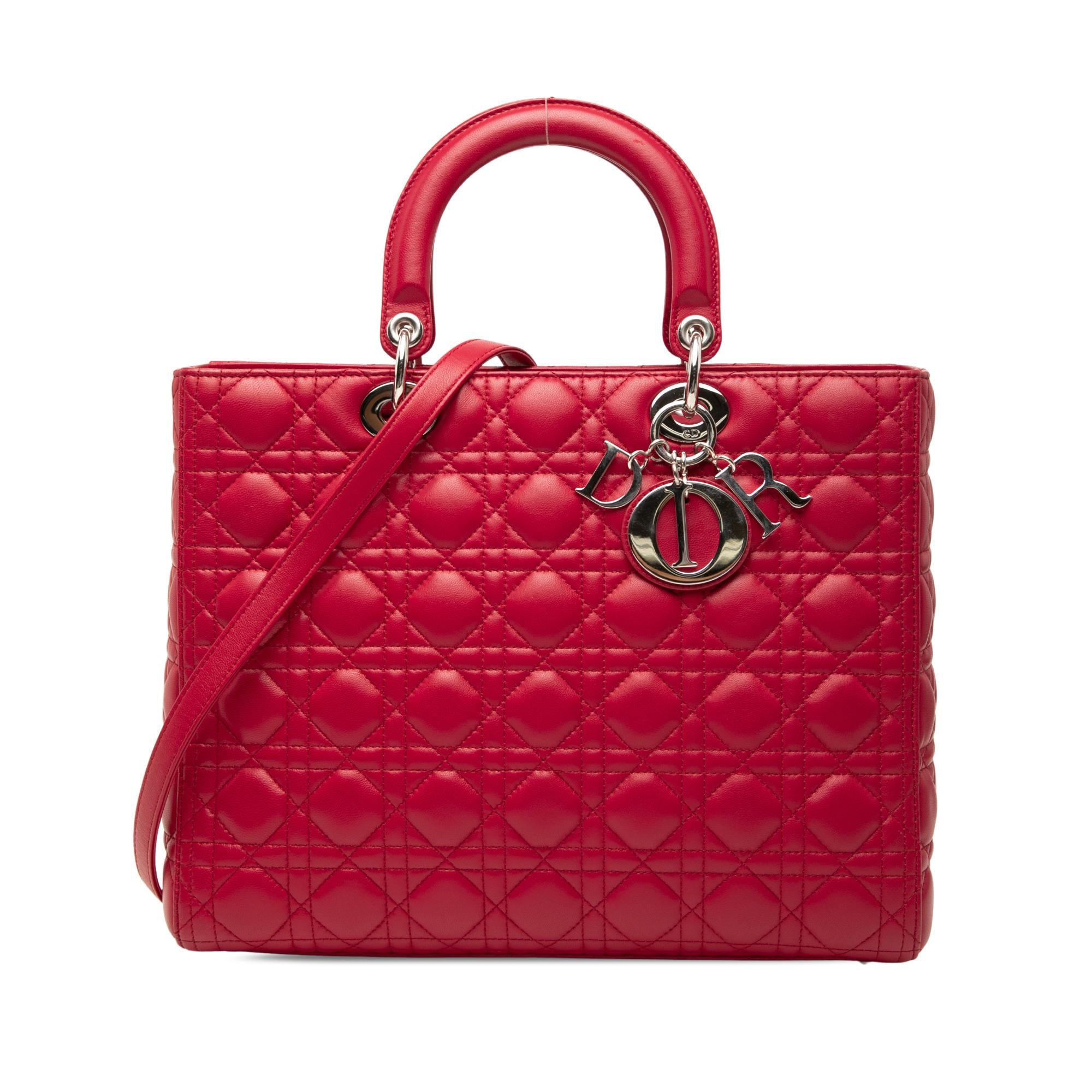 Dior Large Lambskin Cannage Lady Dior