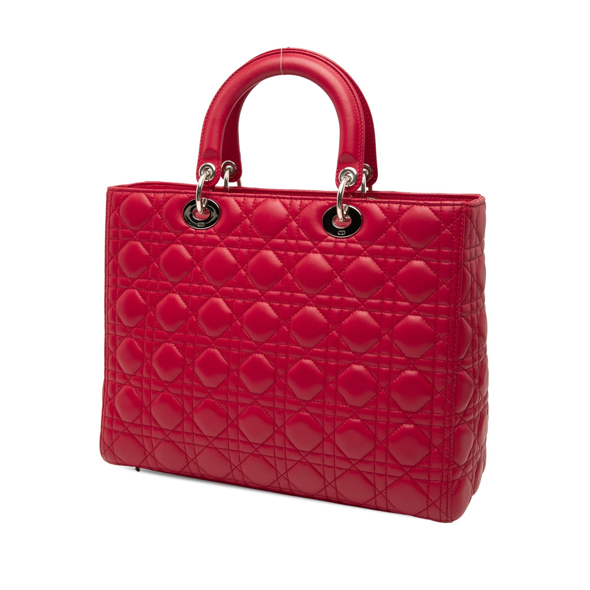 Dior Large Lambskin Cannage Lady Dior