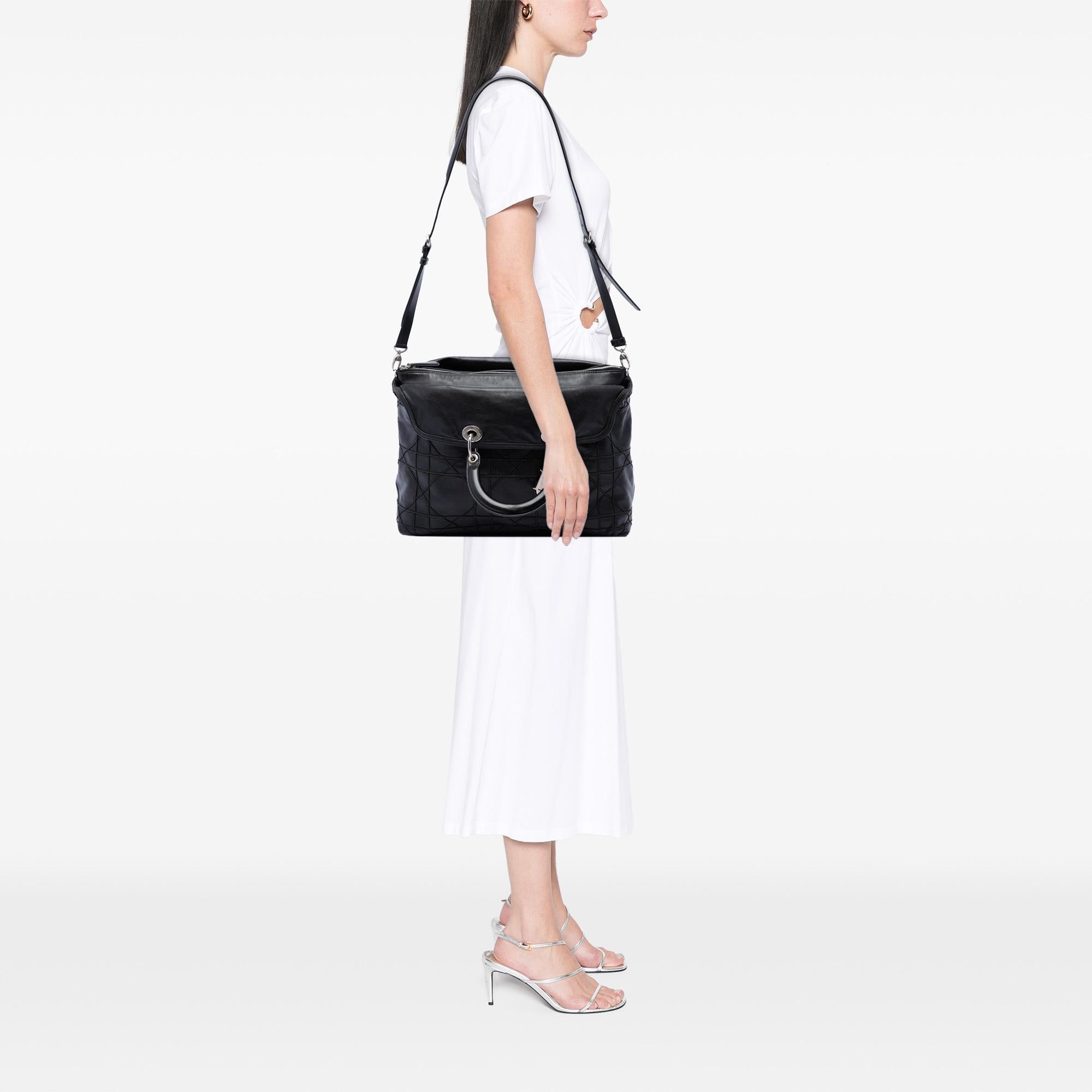 Dior Large Lambskin Cannage Polochon Granville Satchel
