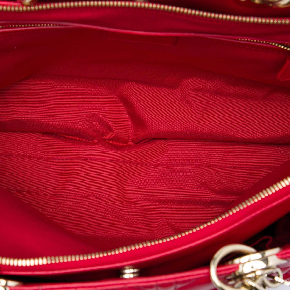 Dior Large Lambskin Cannage Soft Zipped Lady Dior Shopping Tote
