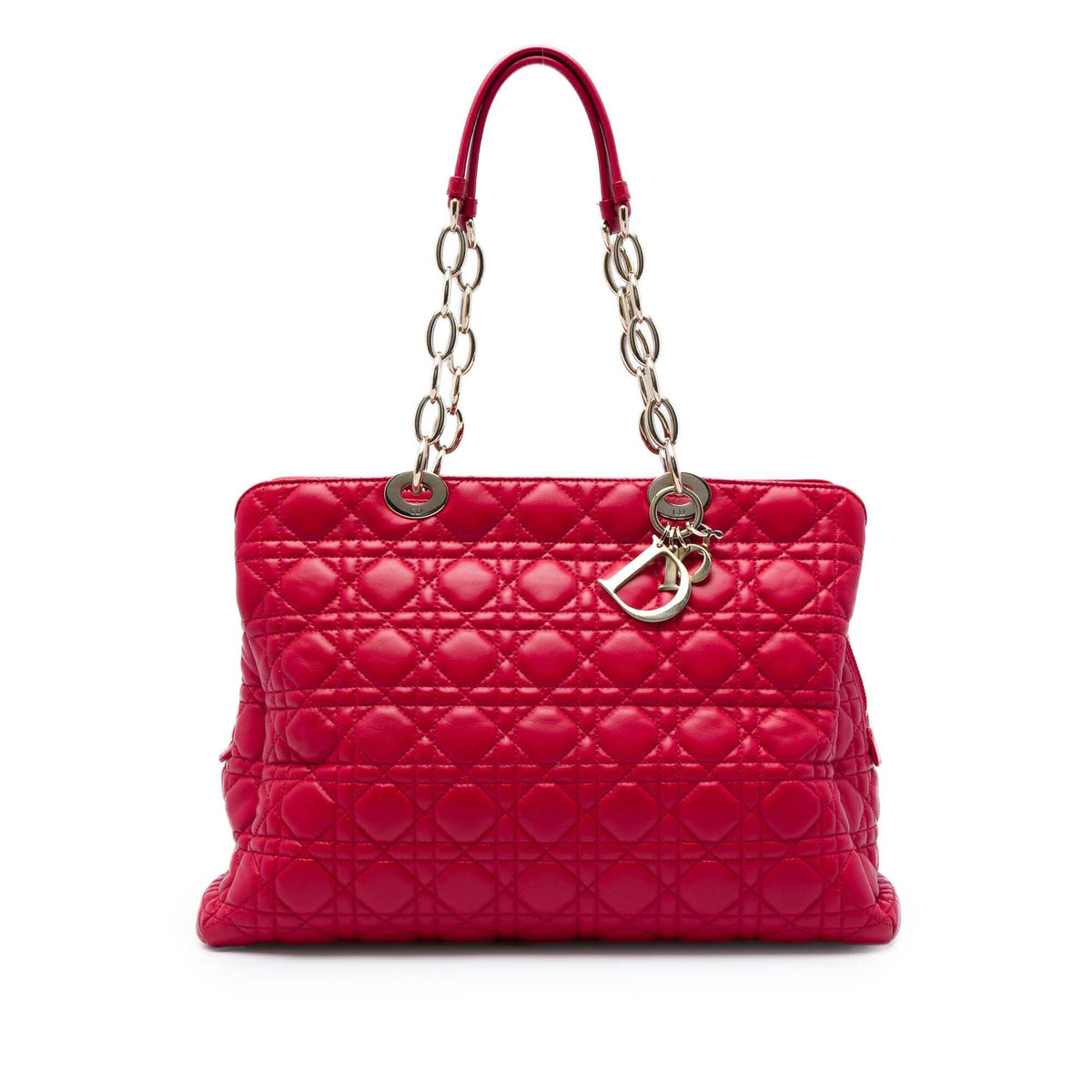 Dior Large Lambskin Cannage Soft Zipped Lady Dior Shopping Tote