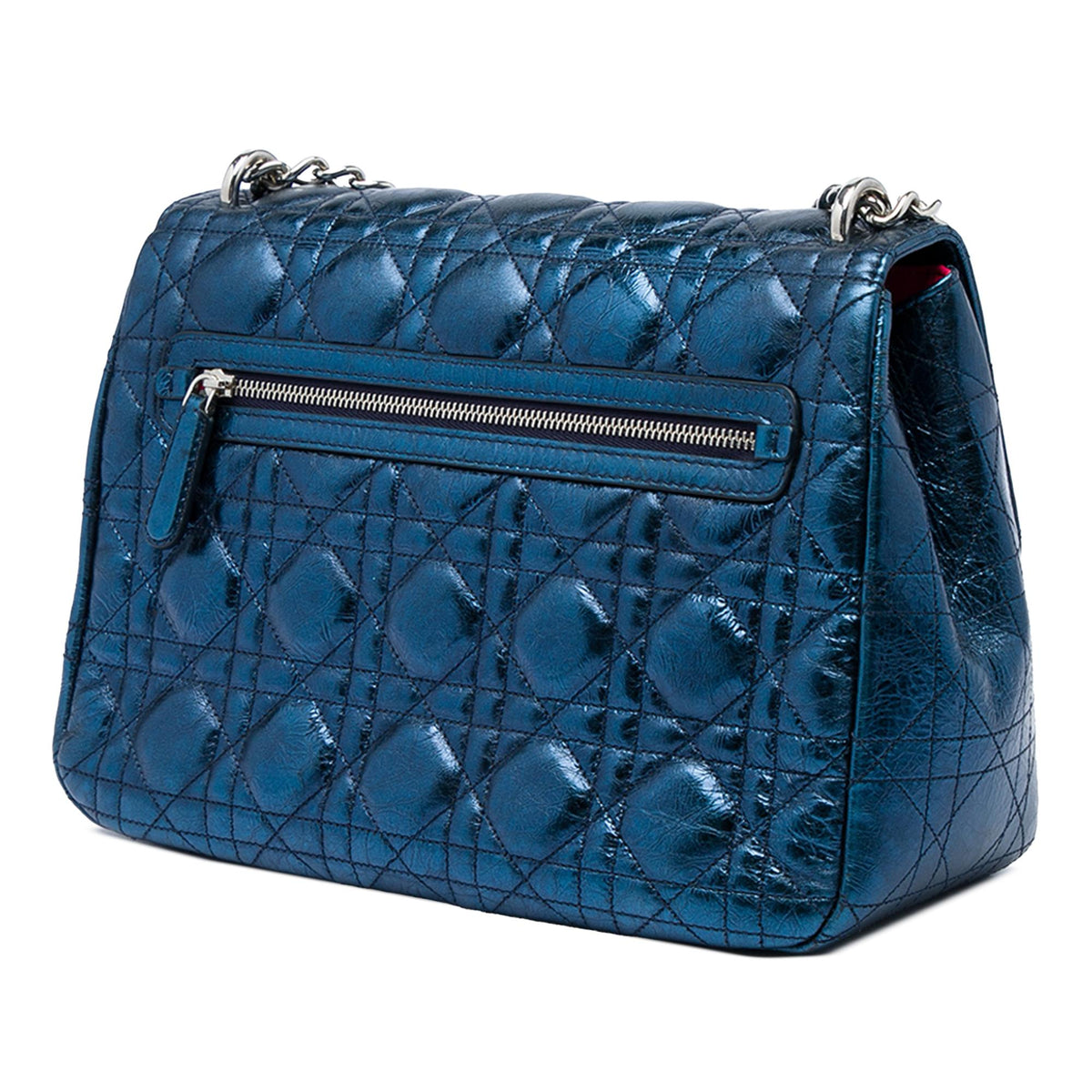Dior Large Metallic Aged Calfskin Cannage Miss Dior Flap