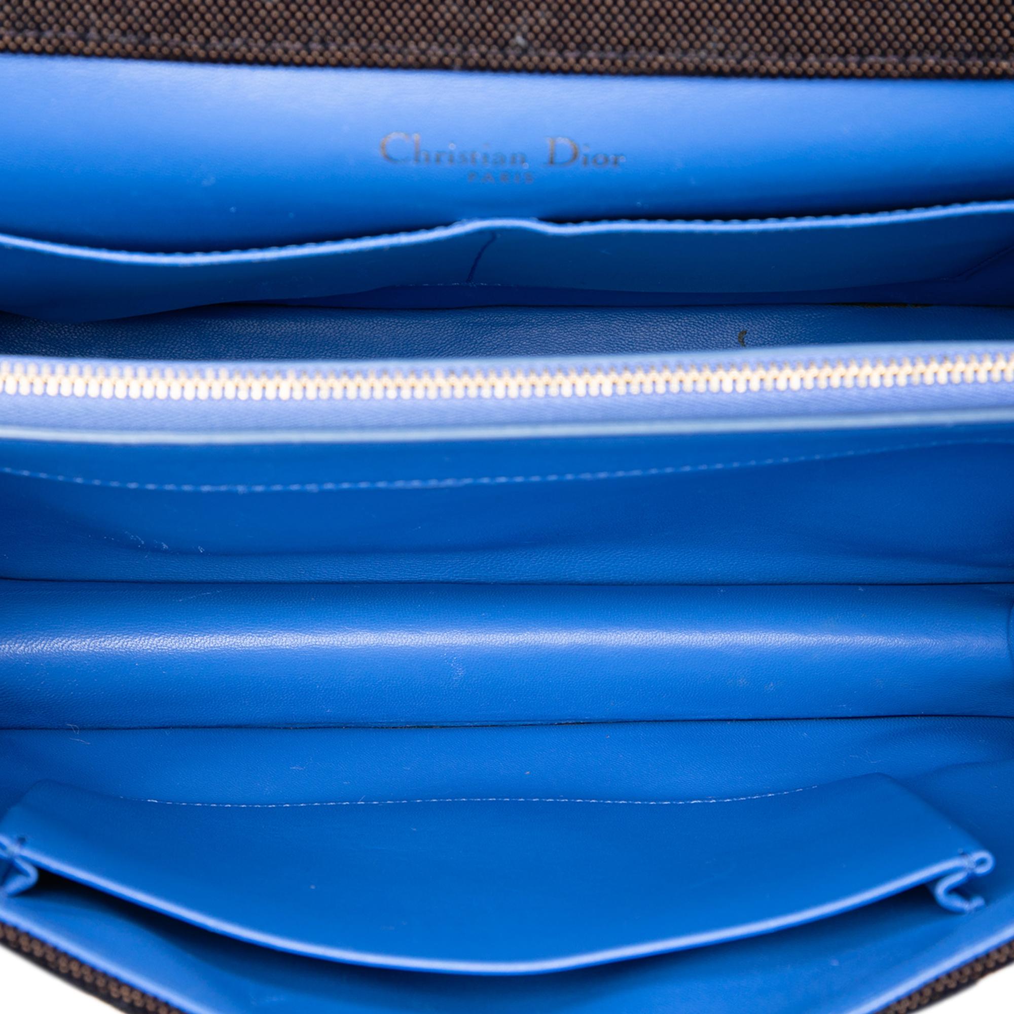 Dior Large Oblique Canvas and Velvet Diorama Flap