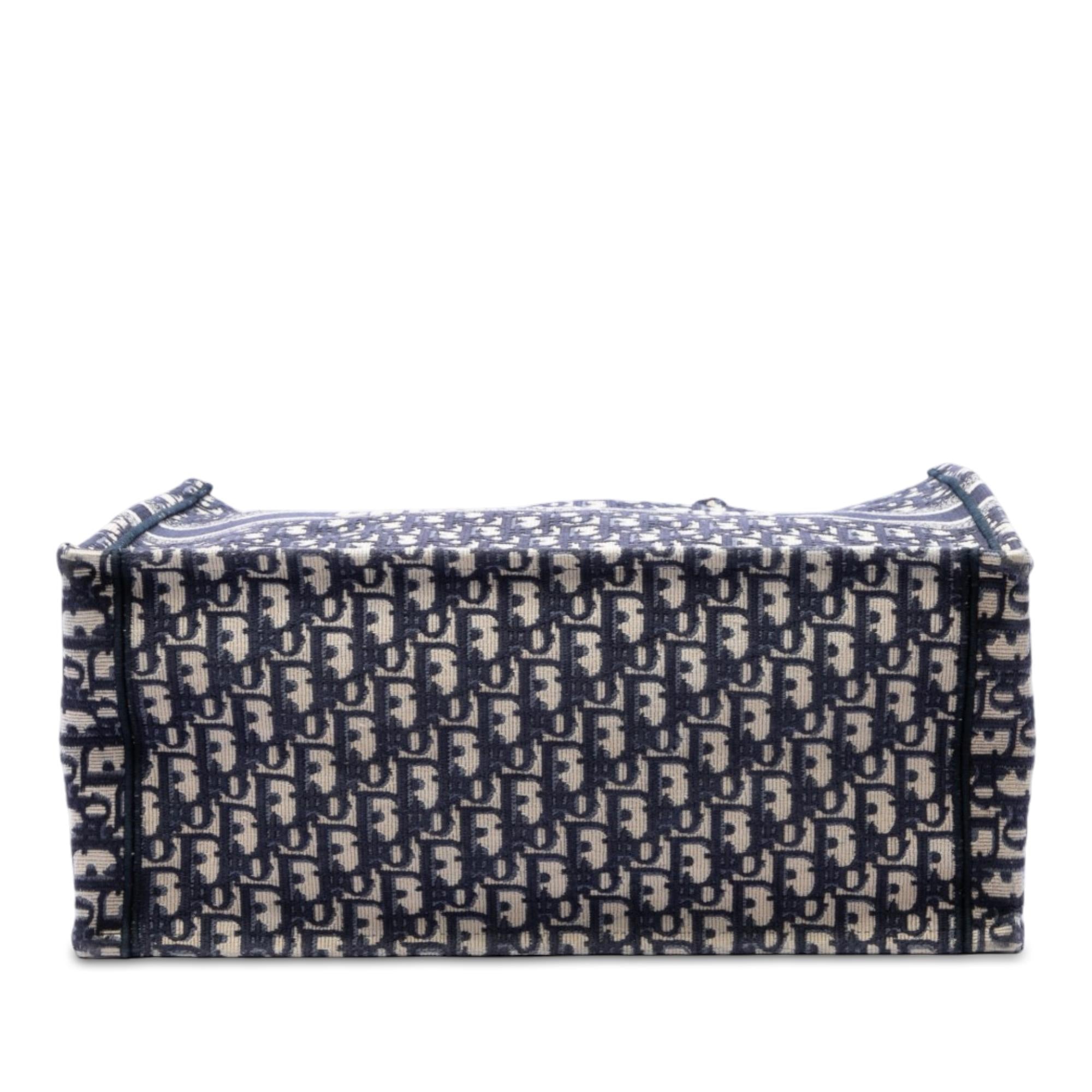 Dior Large Oblique Embroidered Canvas Book Tote