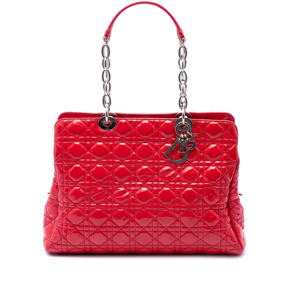 Dior Large Patent Cannage Lady Dior Soft Shopping Tote