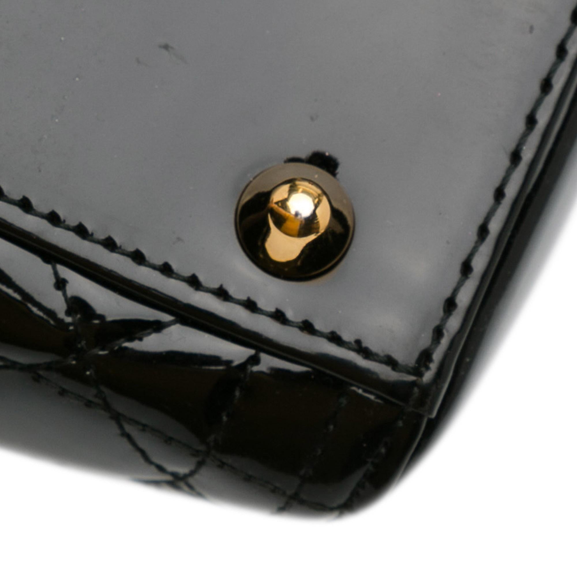 Dior Large Patent Cannage Lady Dior (SHG-WCWHTr)