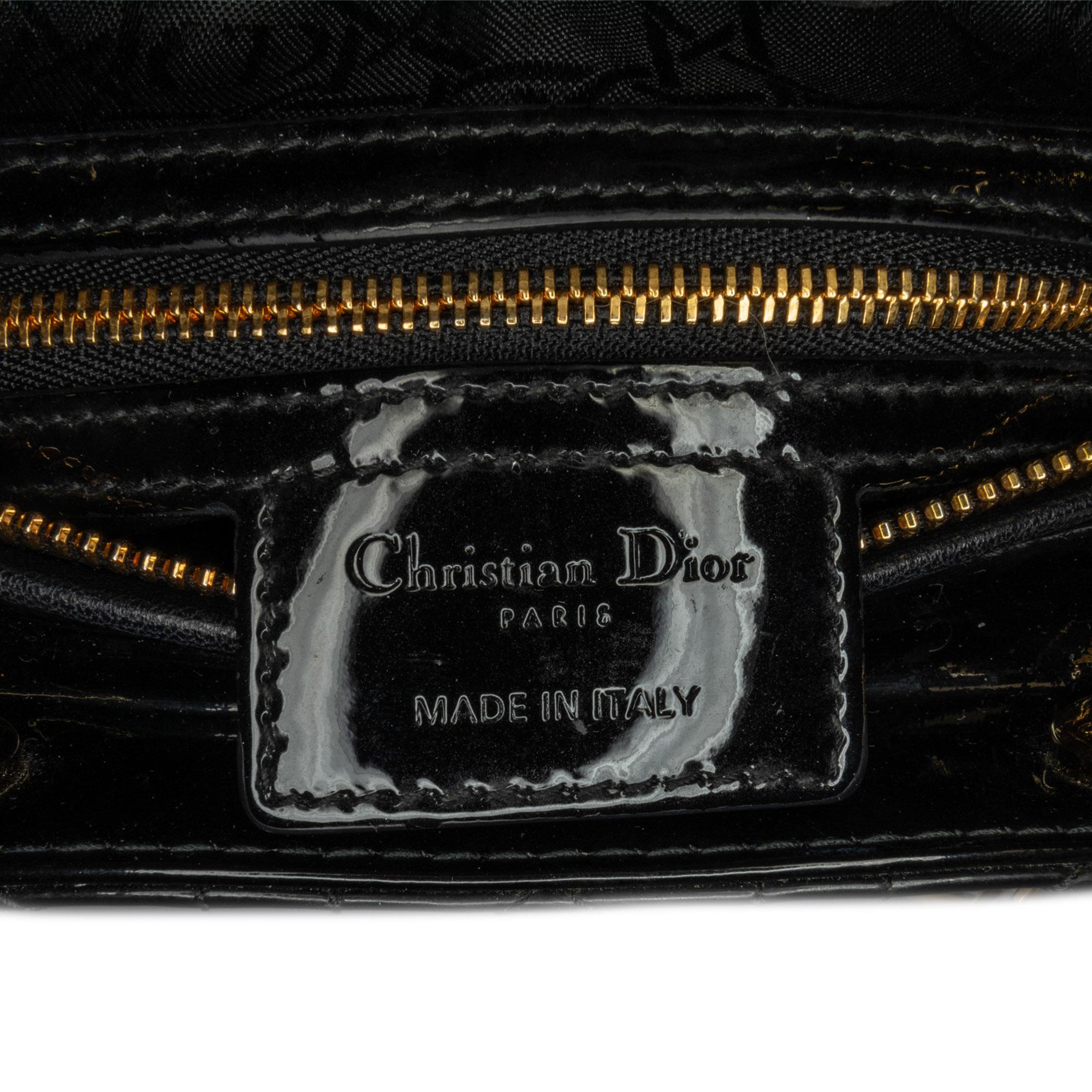 Dior Large Patent Cannage Lady Dior (SHG-WCWHTr)