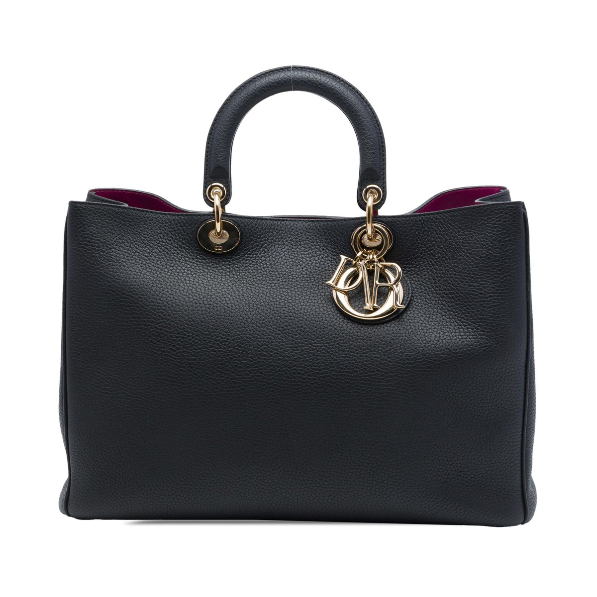 Dior Large Pebbled Calfskin Diorissimo Satchel