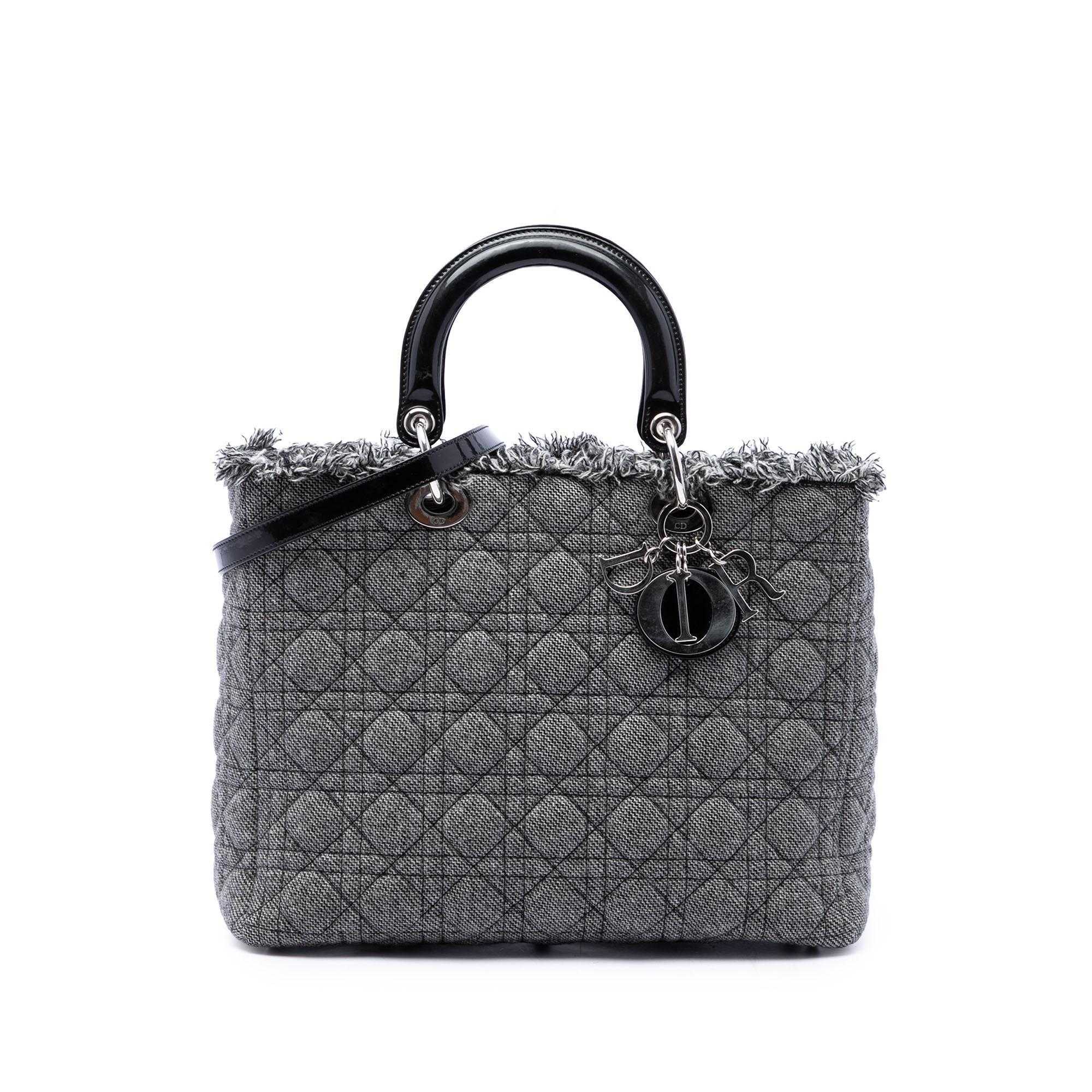Dior Large Tweed Cannage Lady Dior