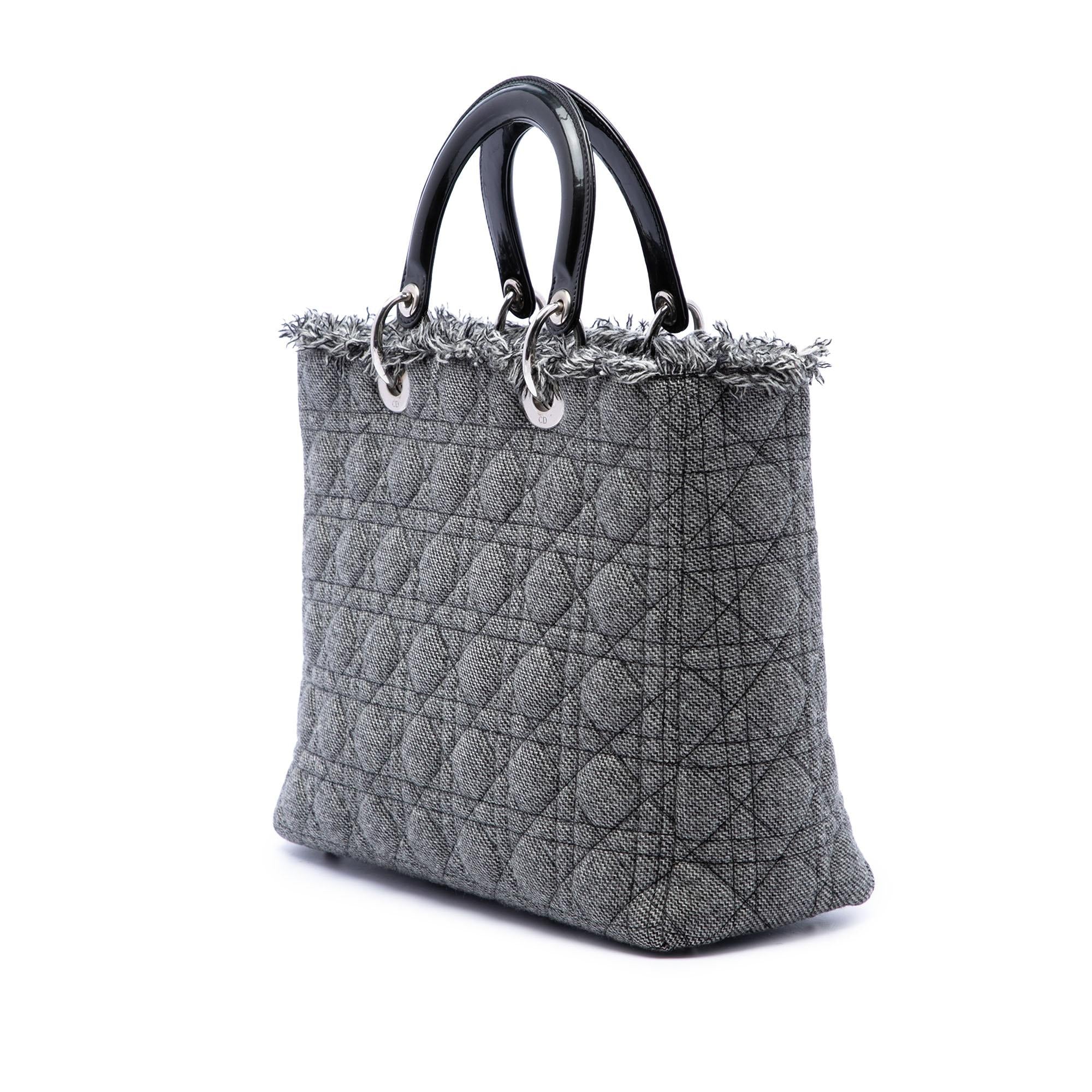 Dior Large Tweed Cannage Lady Dior