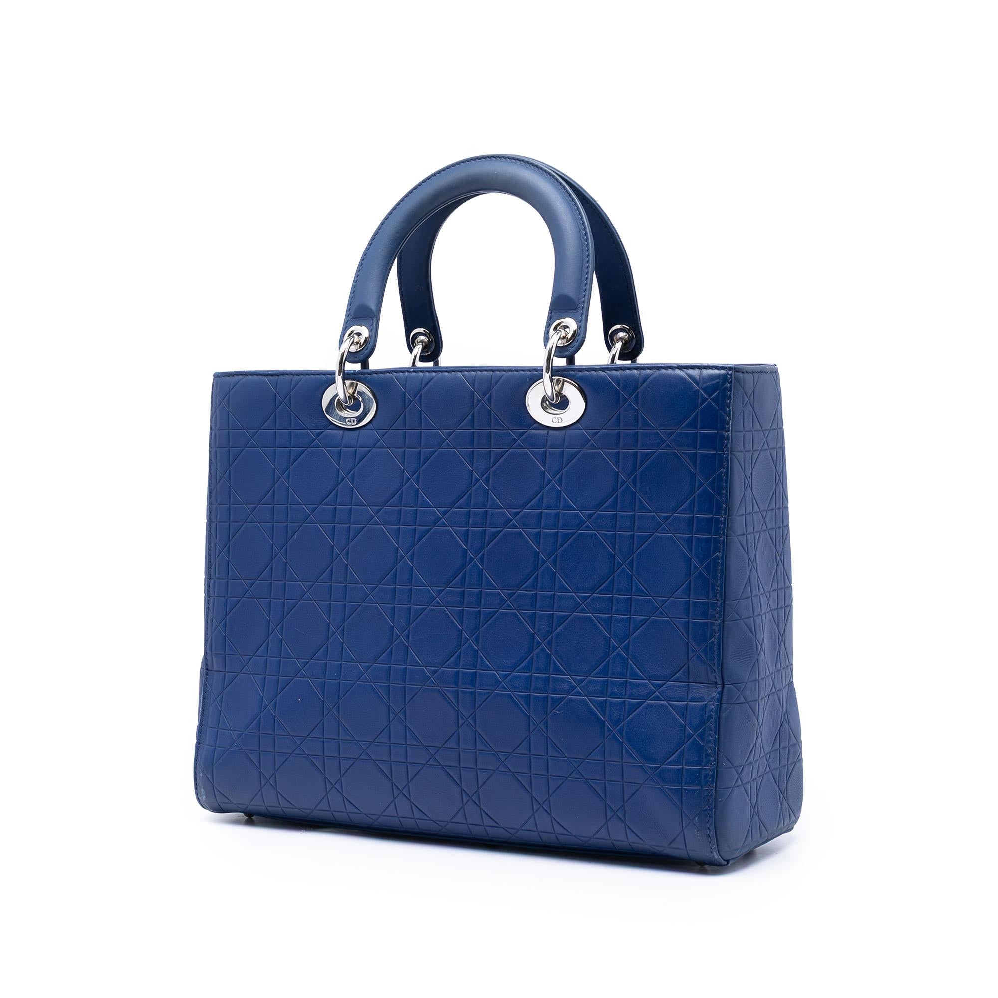 Dior Large Ultra Matte Calfskin Cannage Embossed Lady Dior
