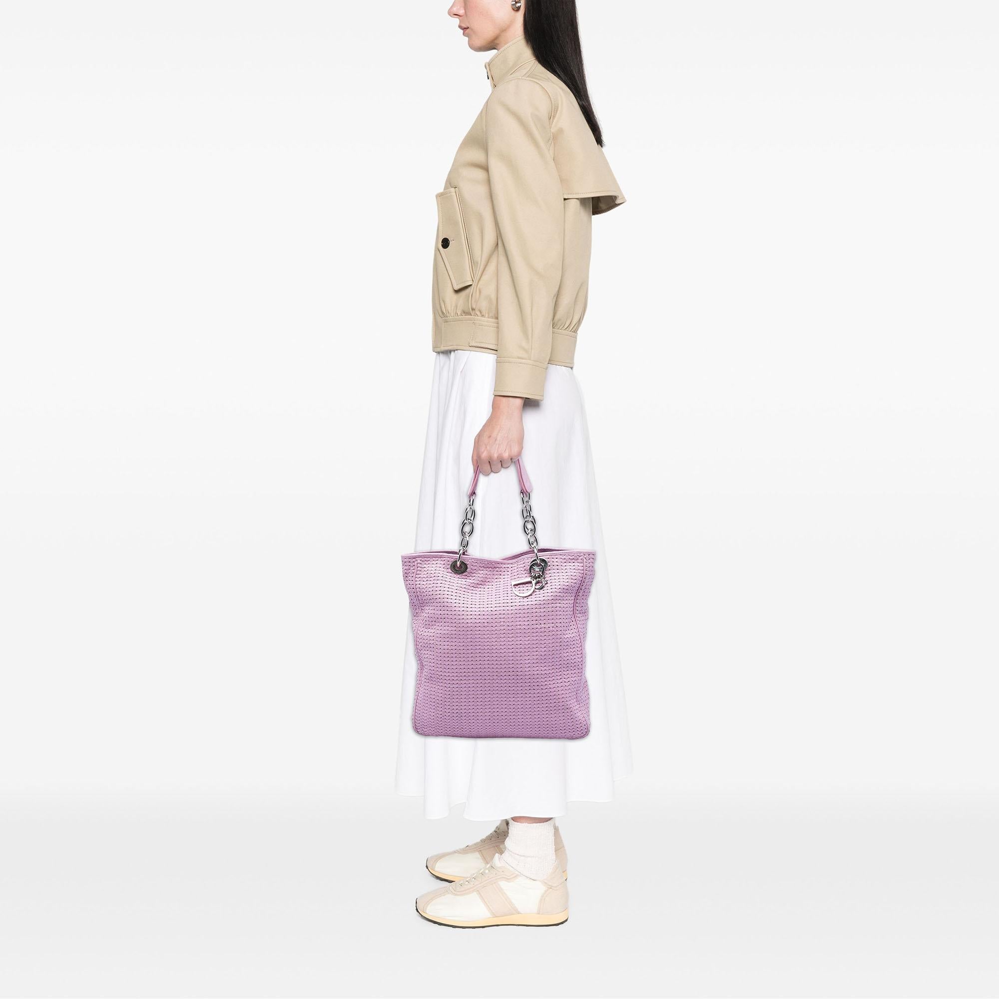 Dior Large Woven Lambskin Lady Dior Soft Shopping Tote