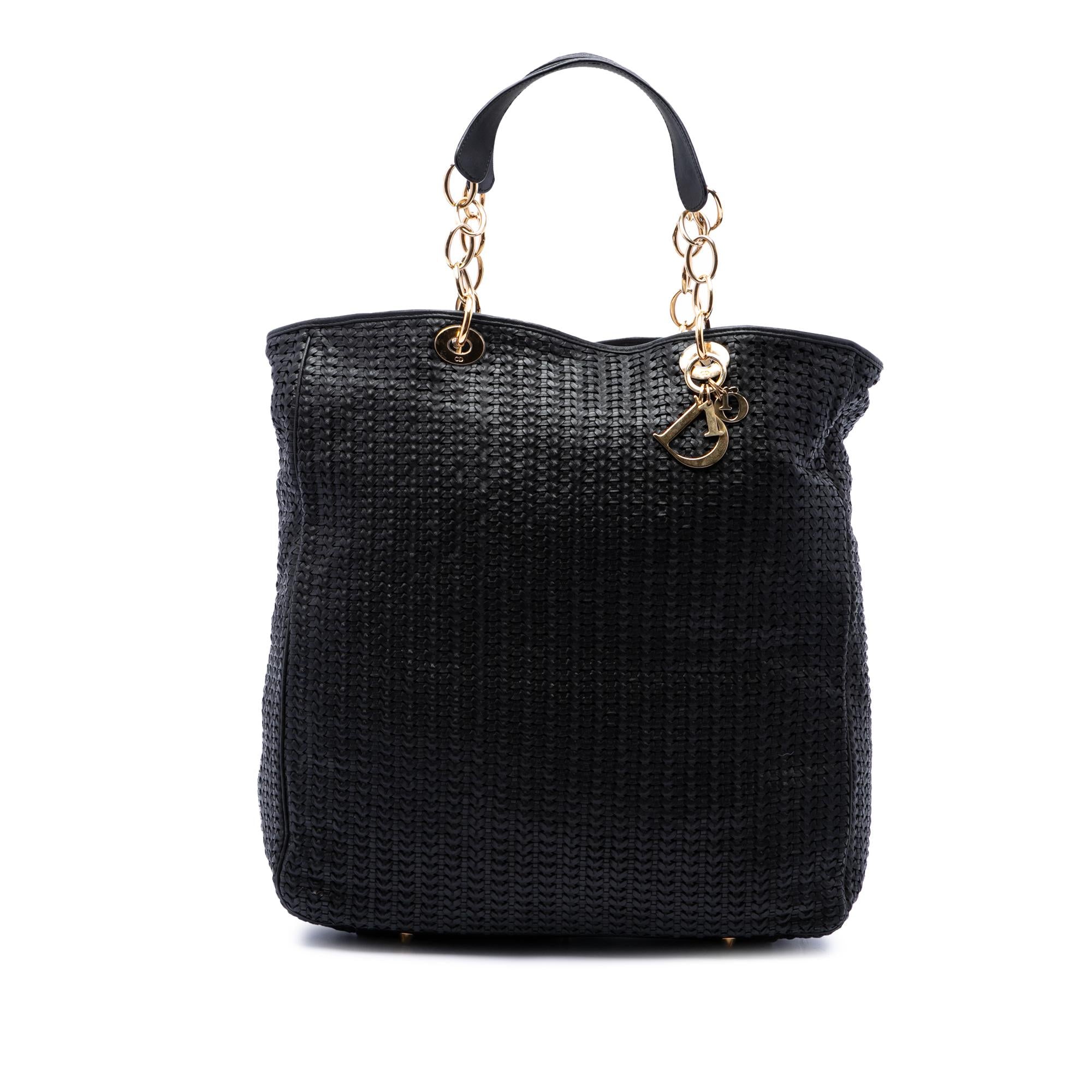 Dior Large Woven Lambskin Lady Dior Soft Shopping Tote