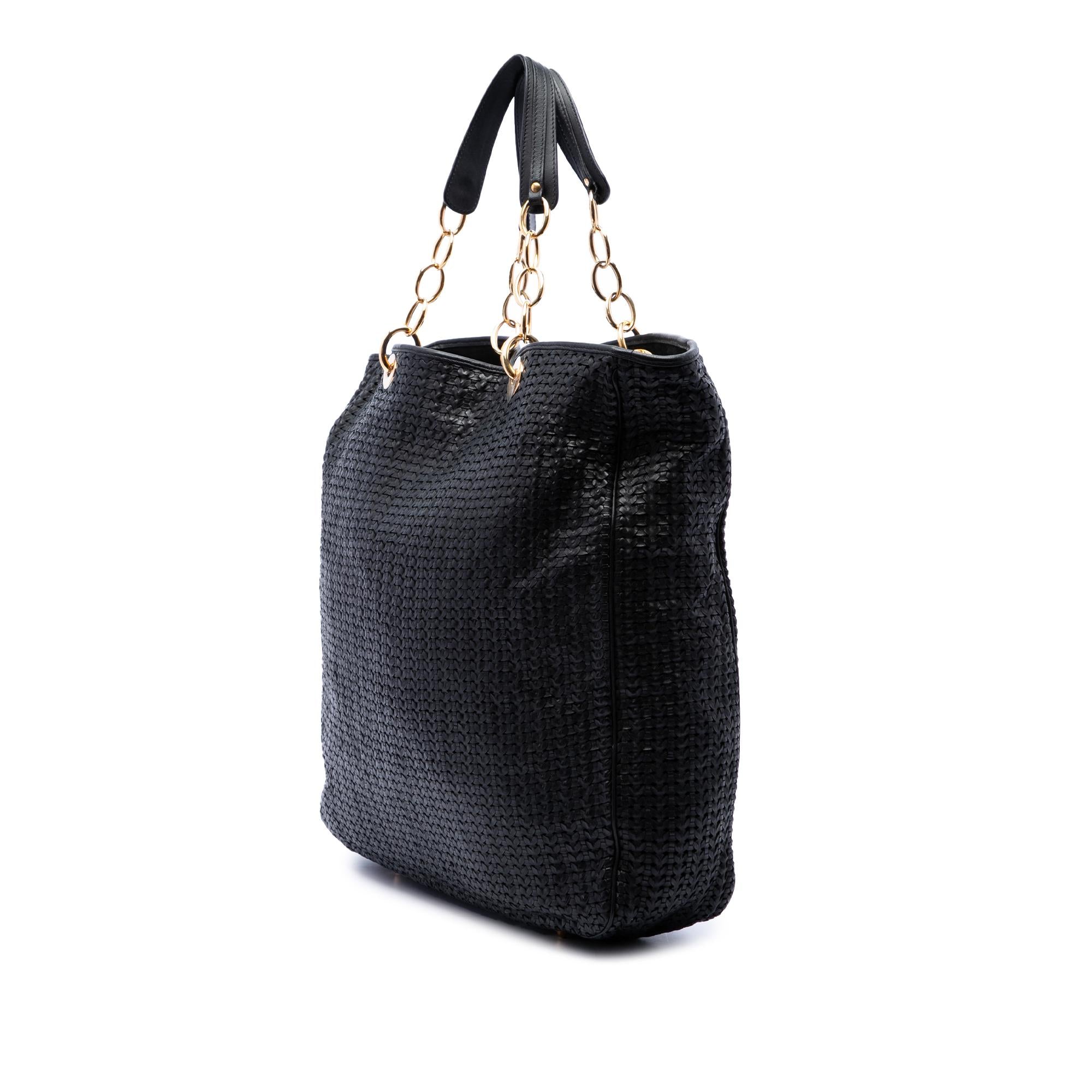 Dior Large Woven Lambskin Lady Dior Soft Shopping Tote