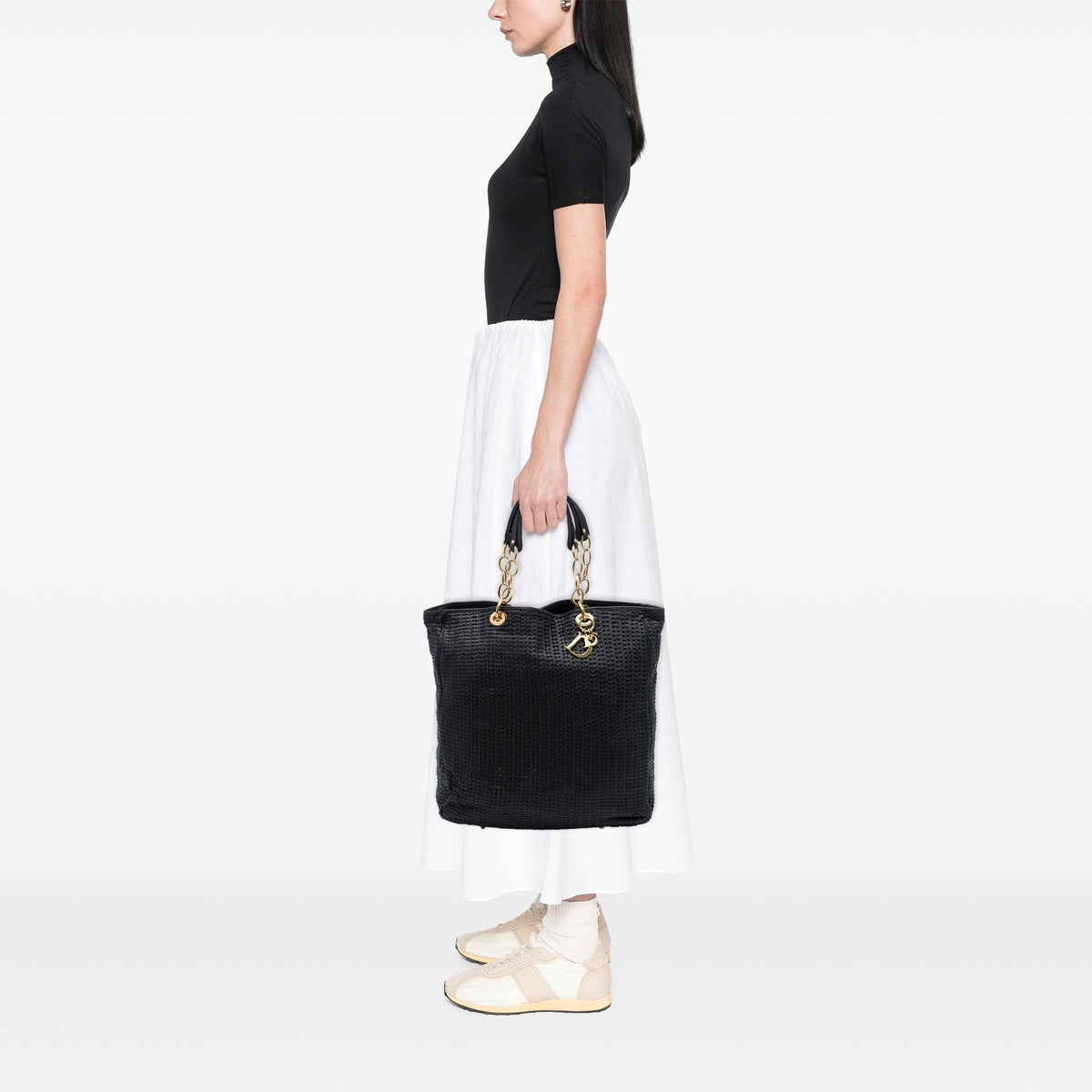 Dior Large Woven Lambskin Lady Dior Soft Shopping Tote