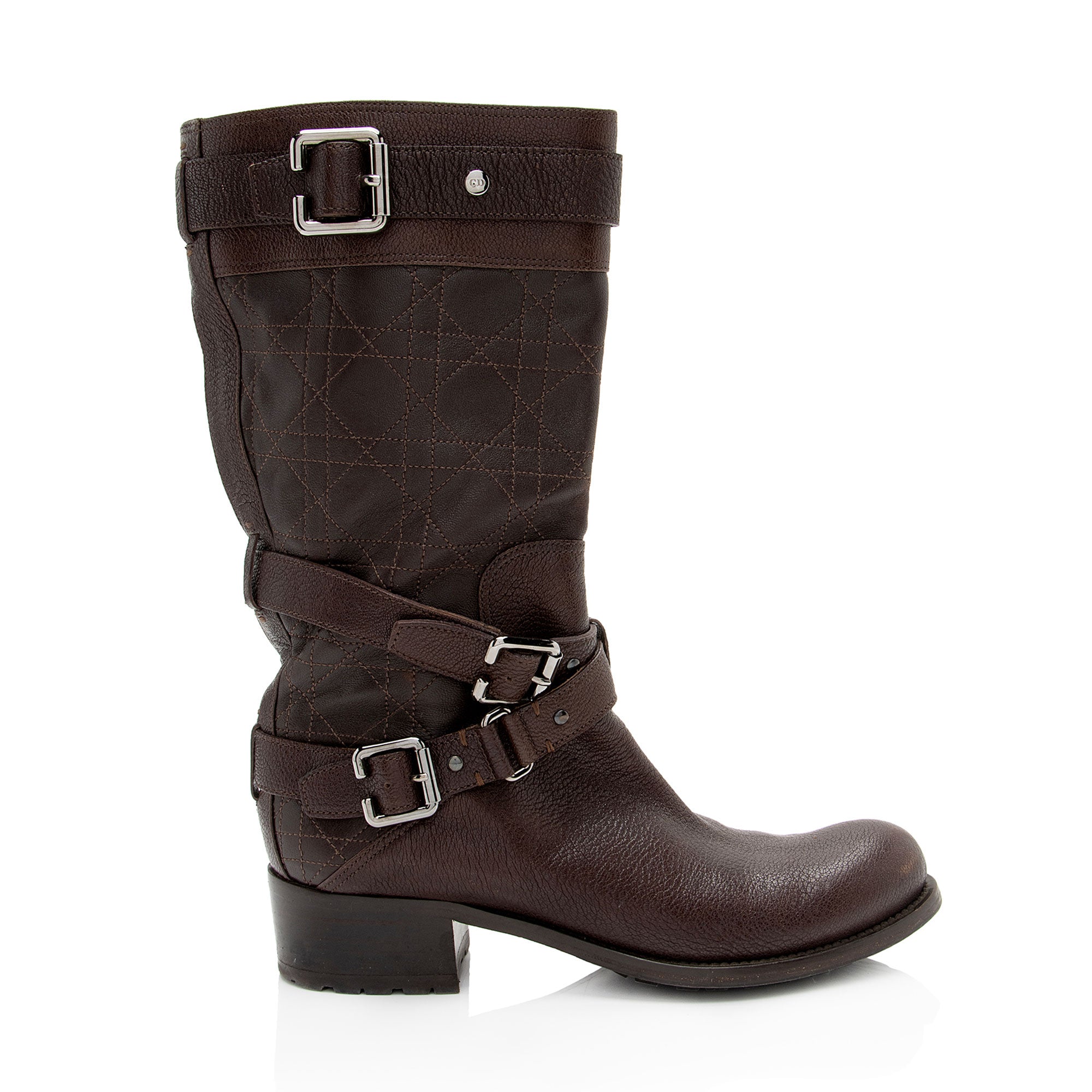 Dior Cannage Leather Roadior Boots - Size 8.5 / 38.5